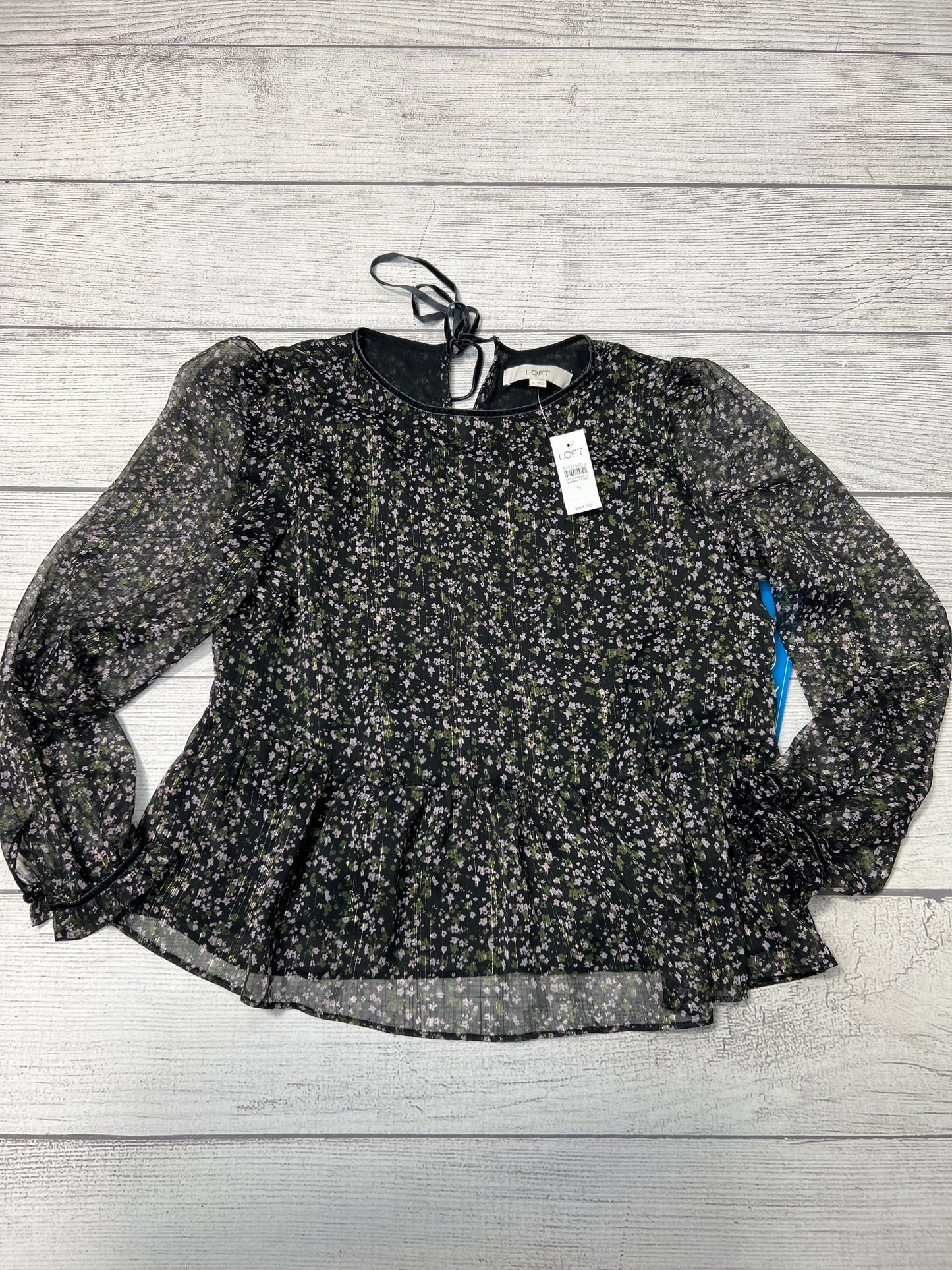 Floral Top Long Sleeve Loft, Size M