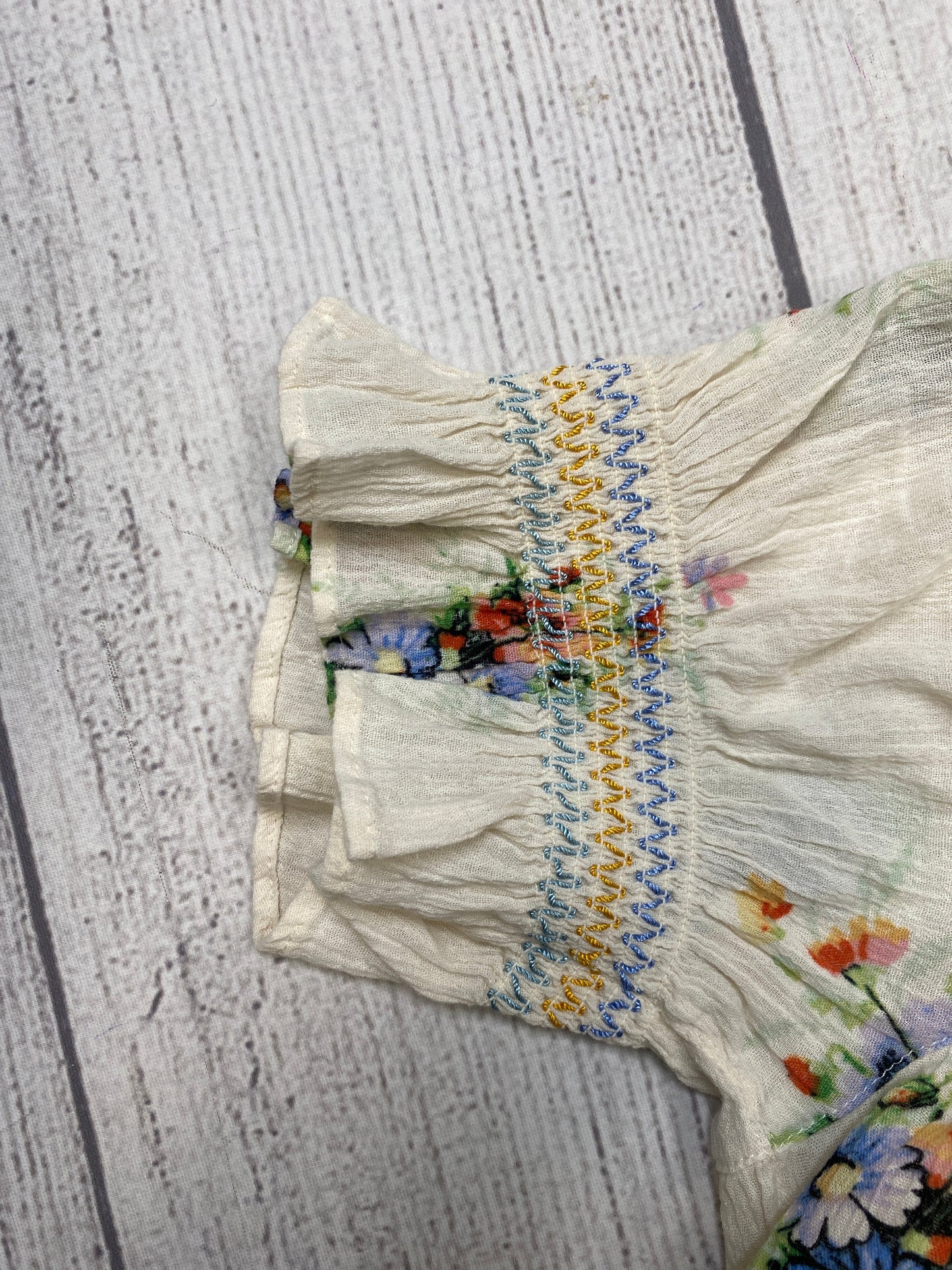 Floral Top Short Sleeve Madewell, Size S