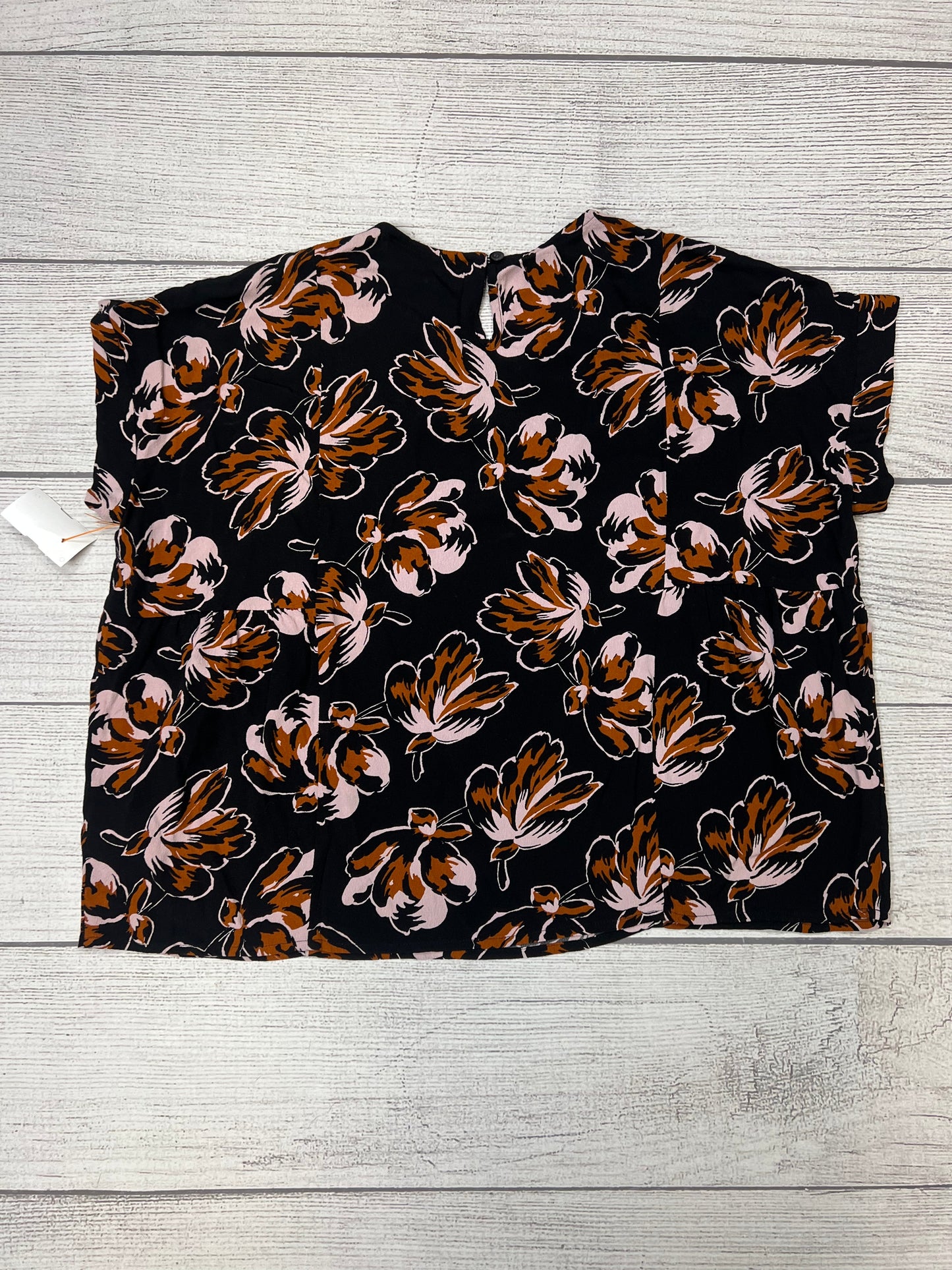 Black Floral Top Short Sleeve Madewell, Size S