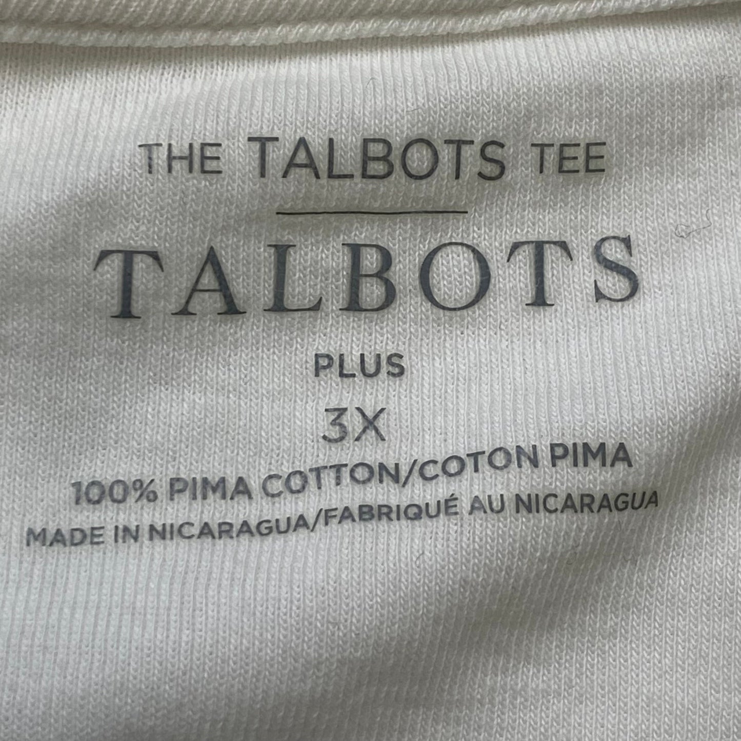 White Top Short Sleeve Talbots, Size 3x