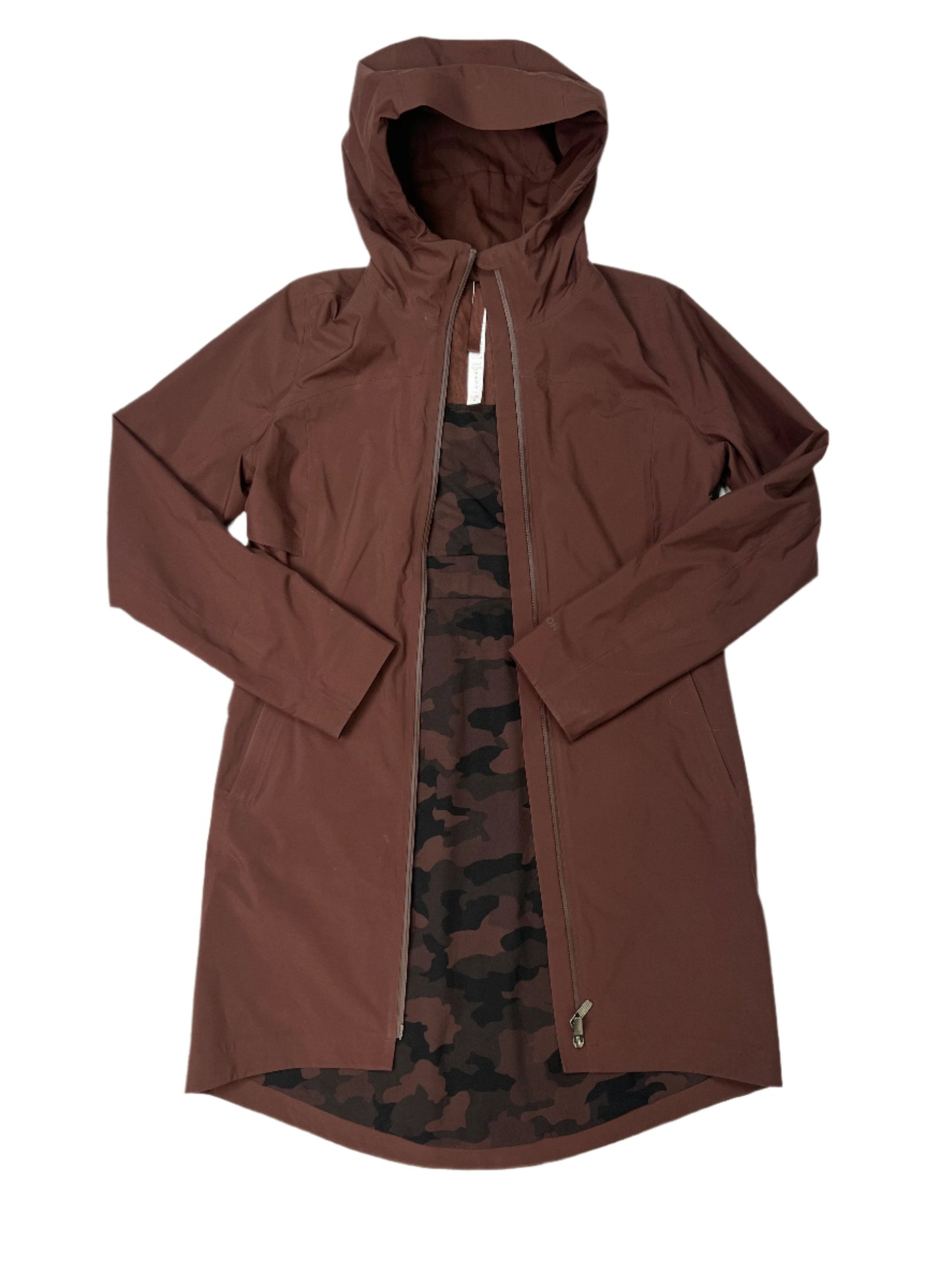 Designer Coat /  Raincoat By Lululemon In Brown, Size: S