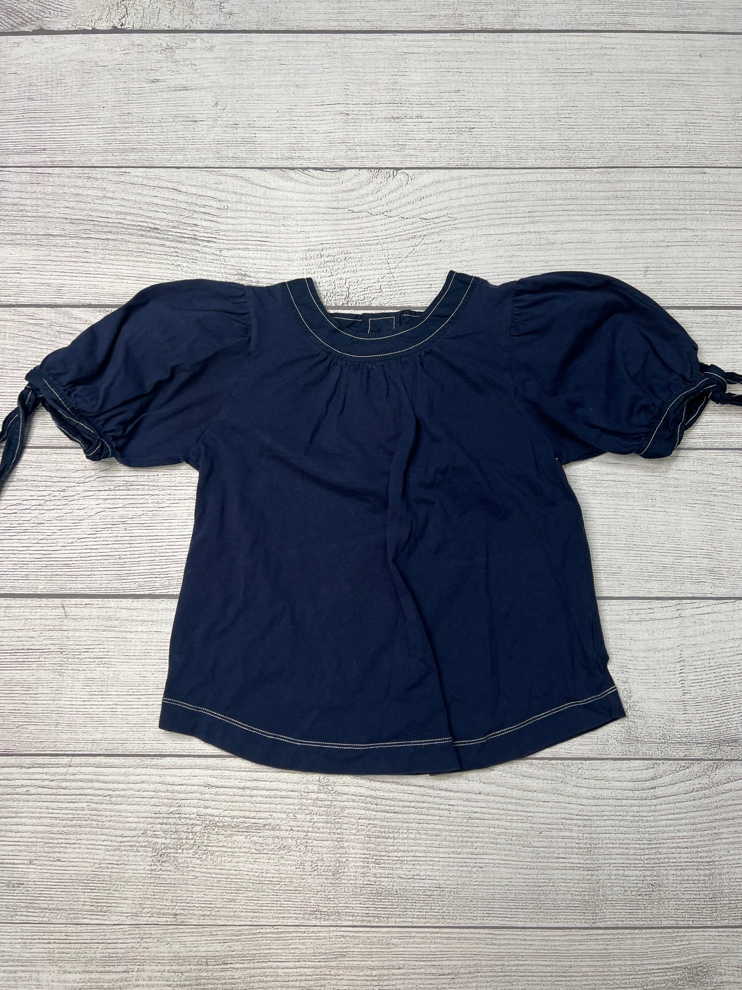 Top Short Sleeve By Anthropologie In Navy, Size: S