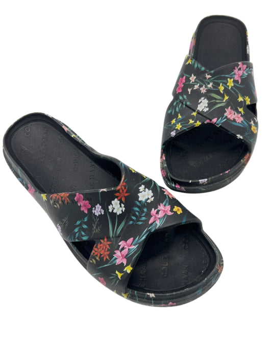 Sandals Designer By Cole Haan In Black Floral, Size: 9