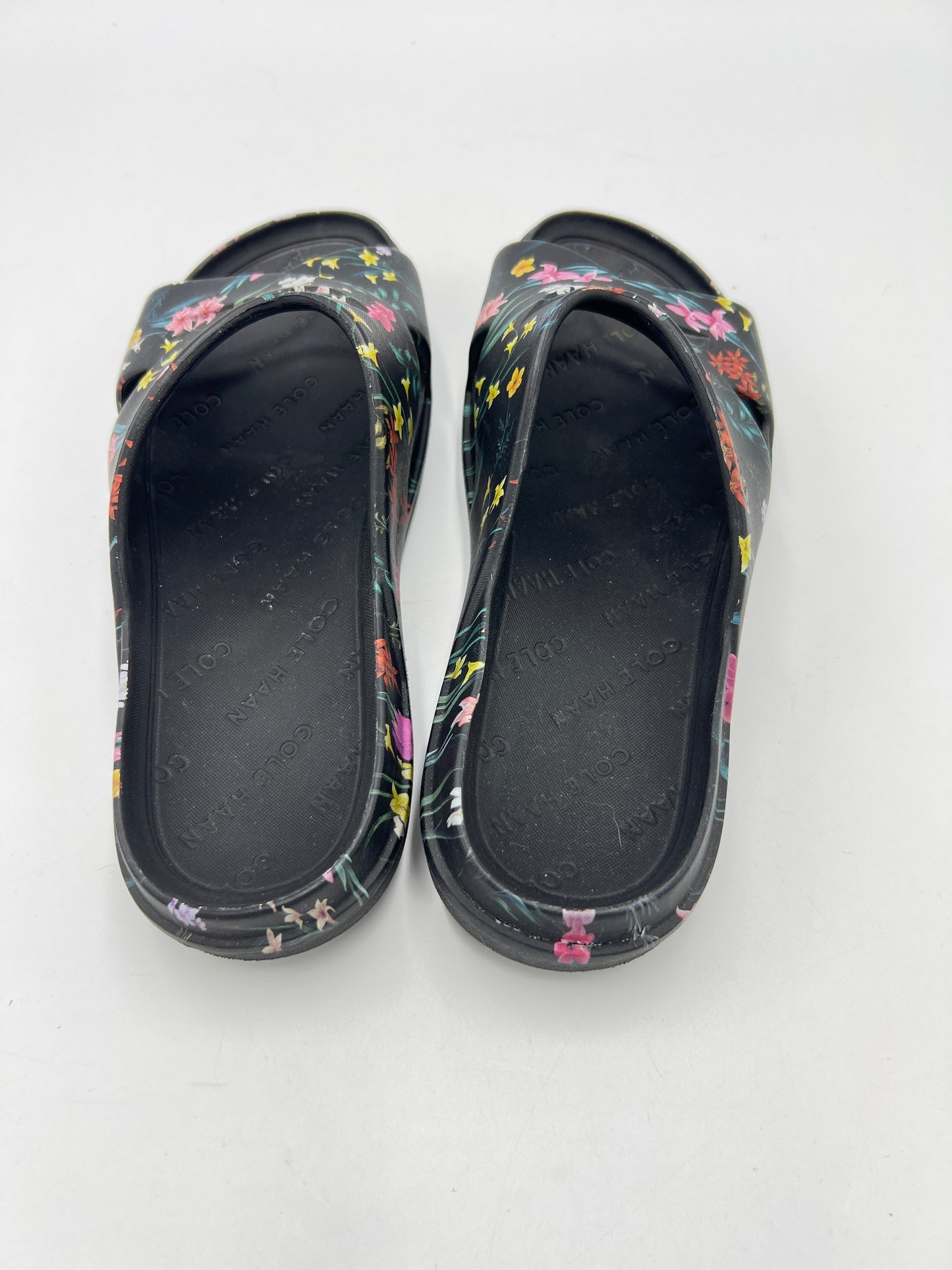 Sandals Designer By Cole Haan In Black Floral, Size: 9