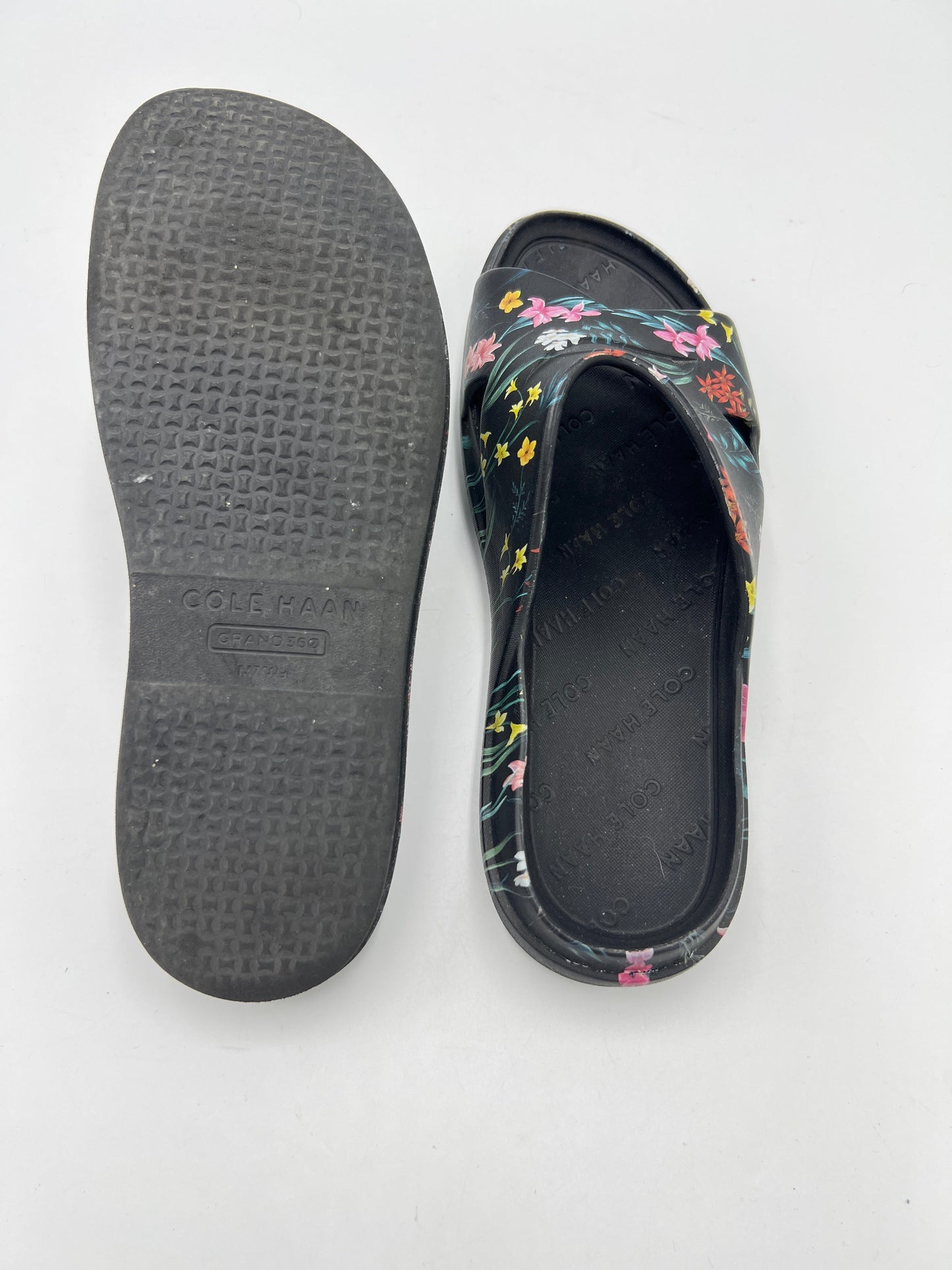 Sandals Designer By Cole Haan In Black Floral, Size: 9