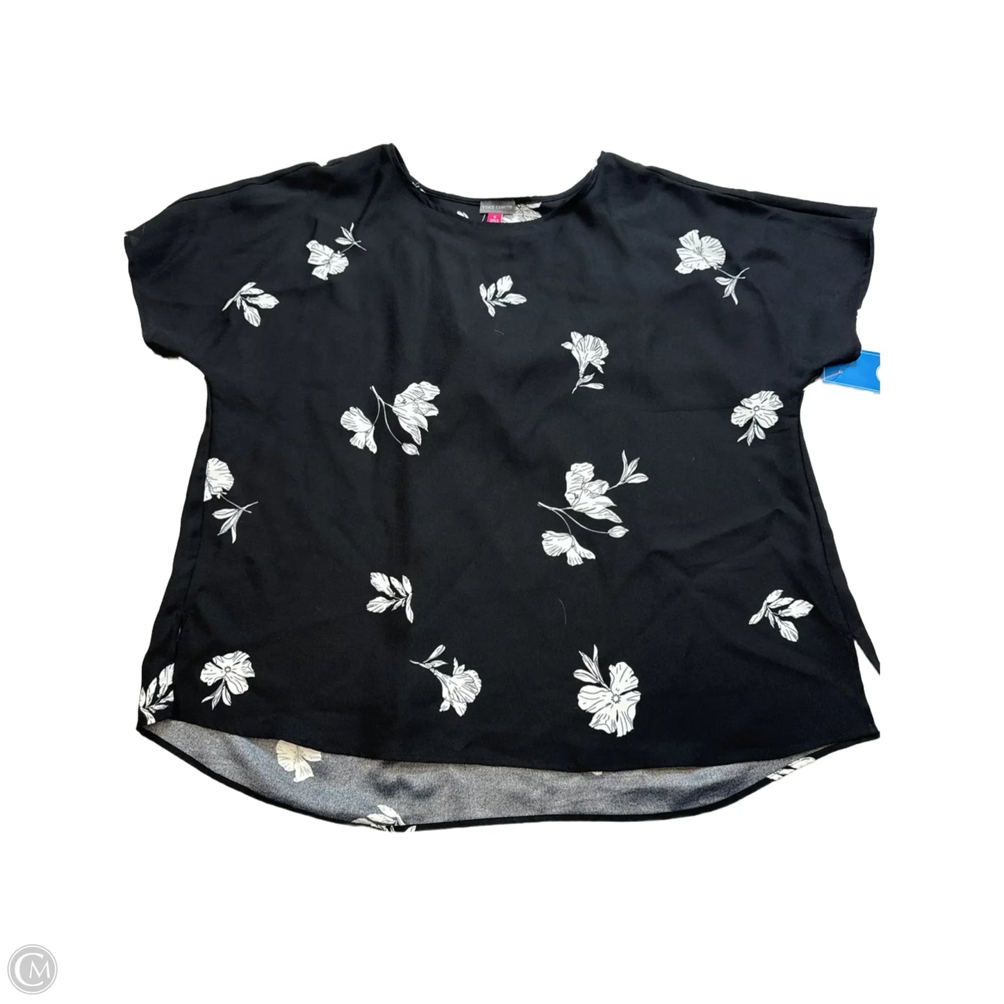 Top Short Sleeve By Vince Camuto In Black & White, Size: 1x