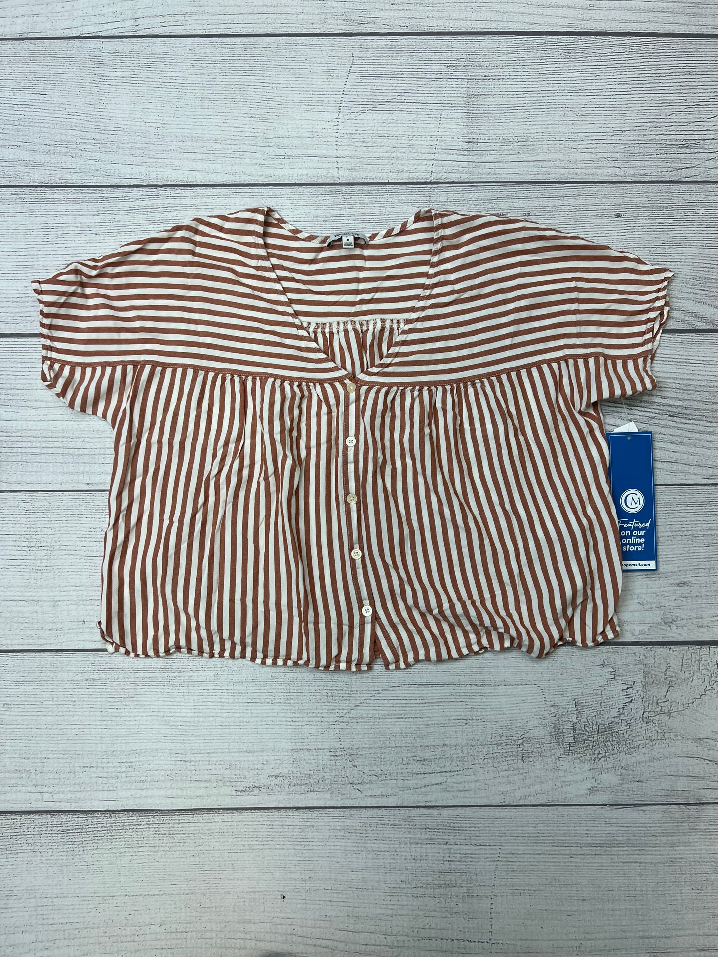 Striped Top Short Sleeve Madewell, Size M