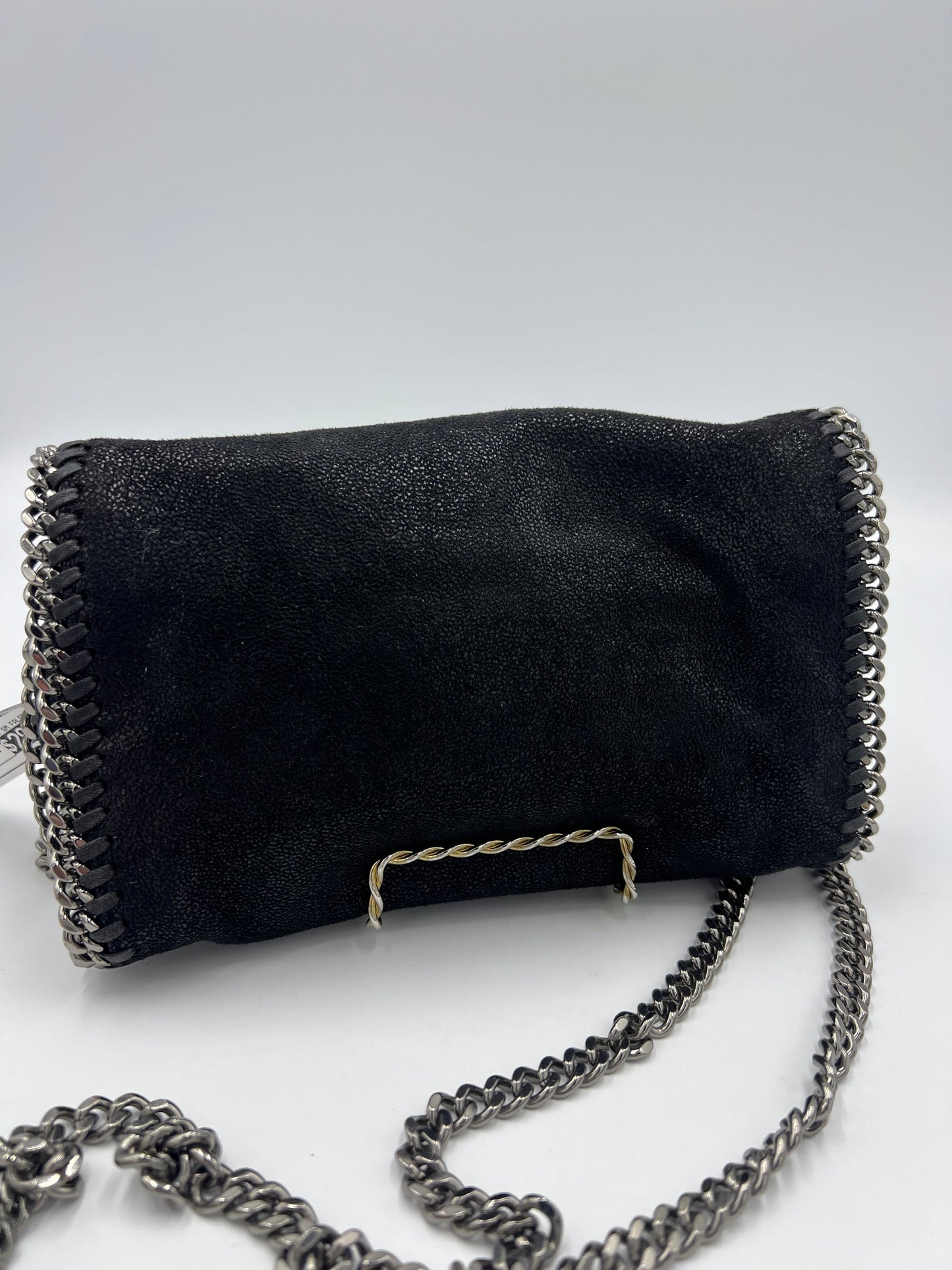 Stella Mccartney Glitter Designer Foldover Falabella in Black