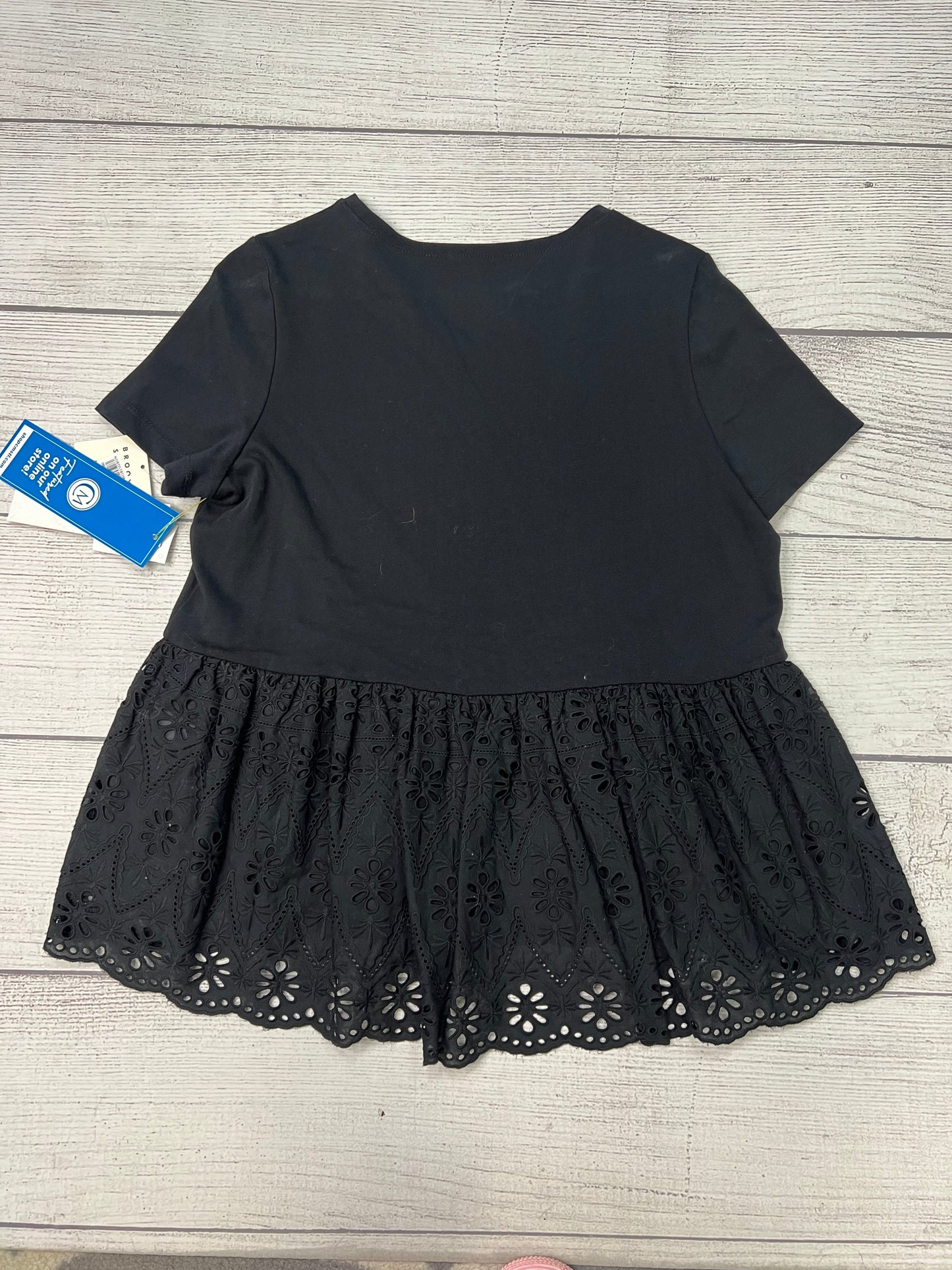 New! Top Short Sleeve Designer By Kate Spade In Black, Size: S