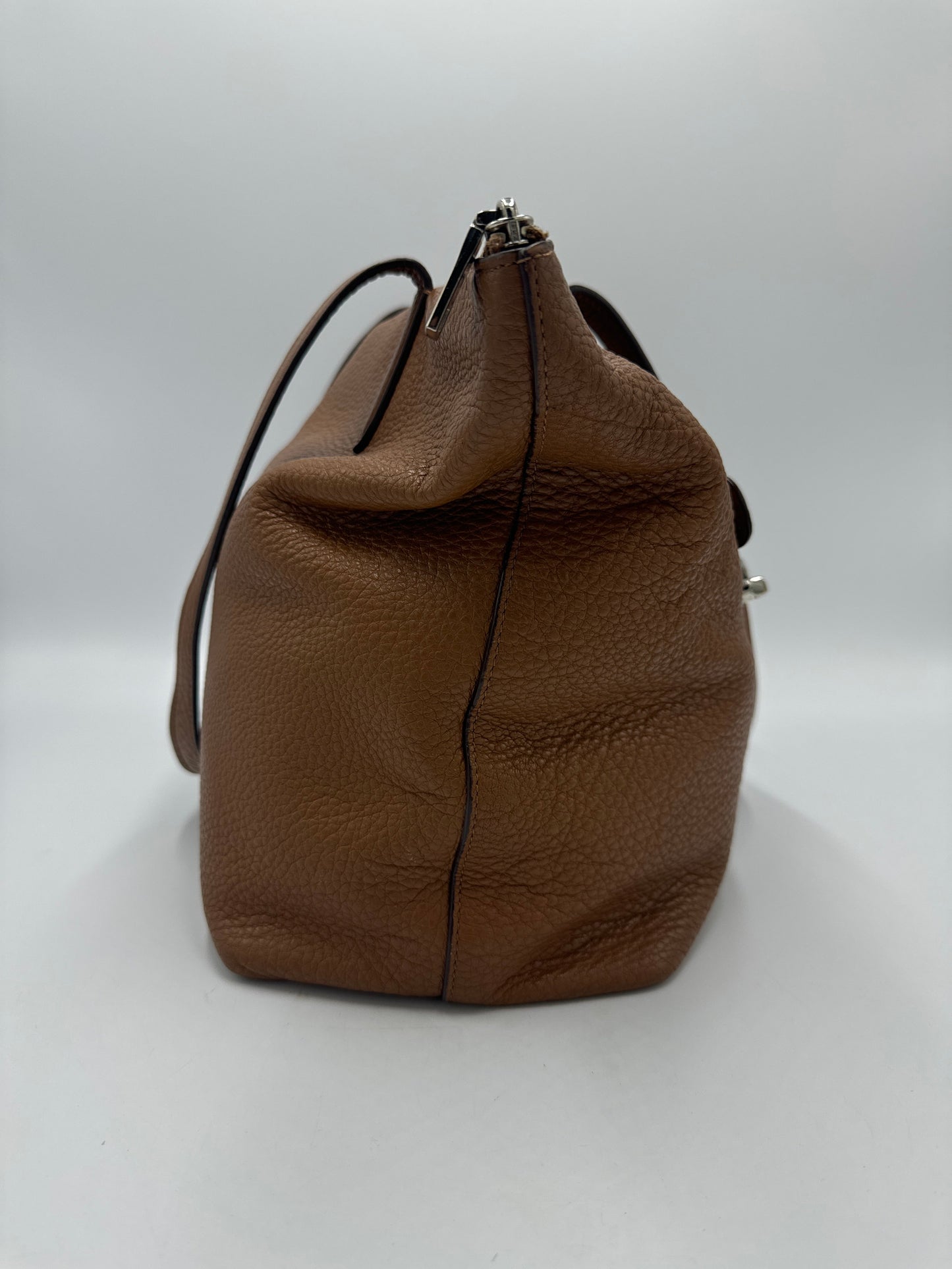 Leather zip-Top Handbag Designer By Coach