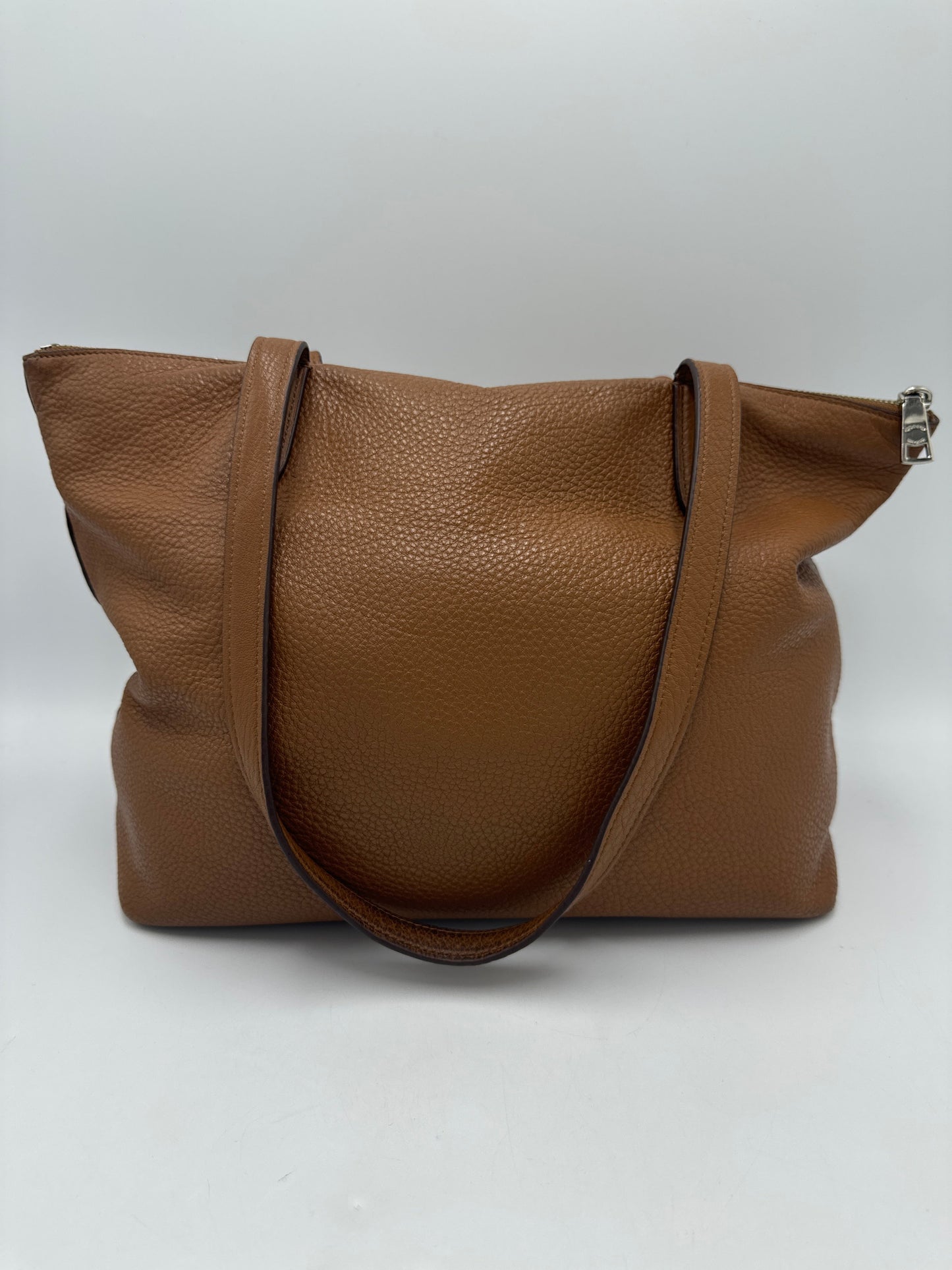 Leather zip-Top Handbag Designer By Coach