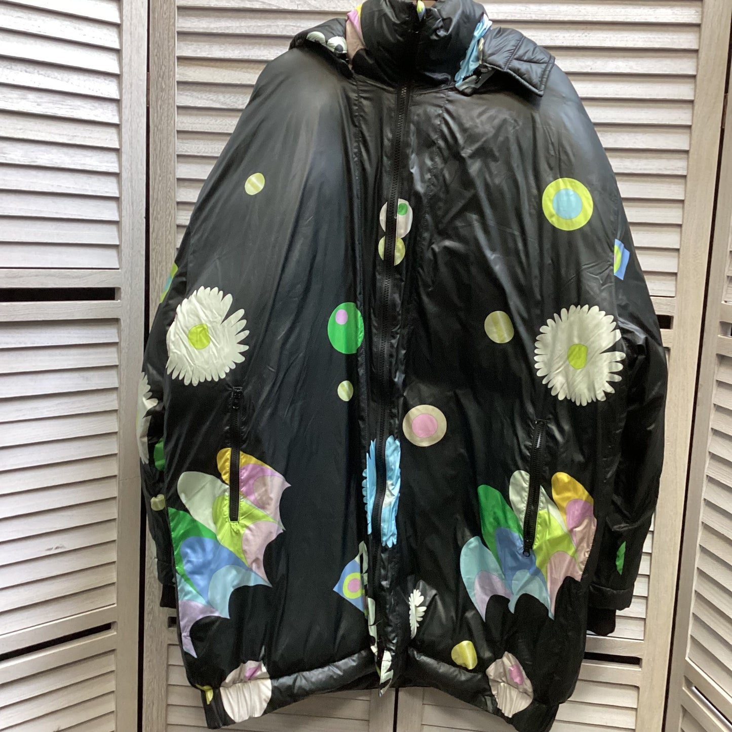 Coat Puffer & Quilted By Cynthia Rowley In Floral Print, Size: L