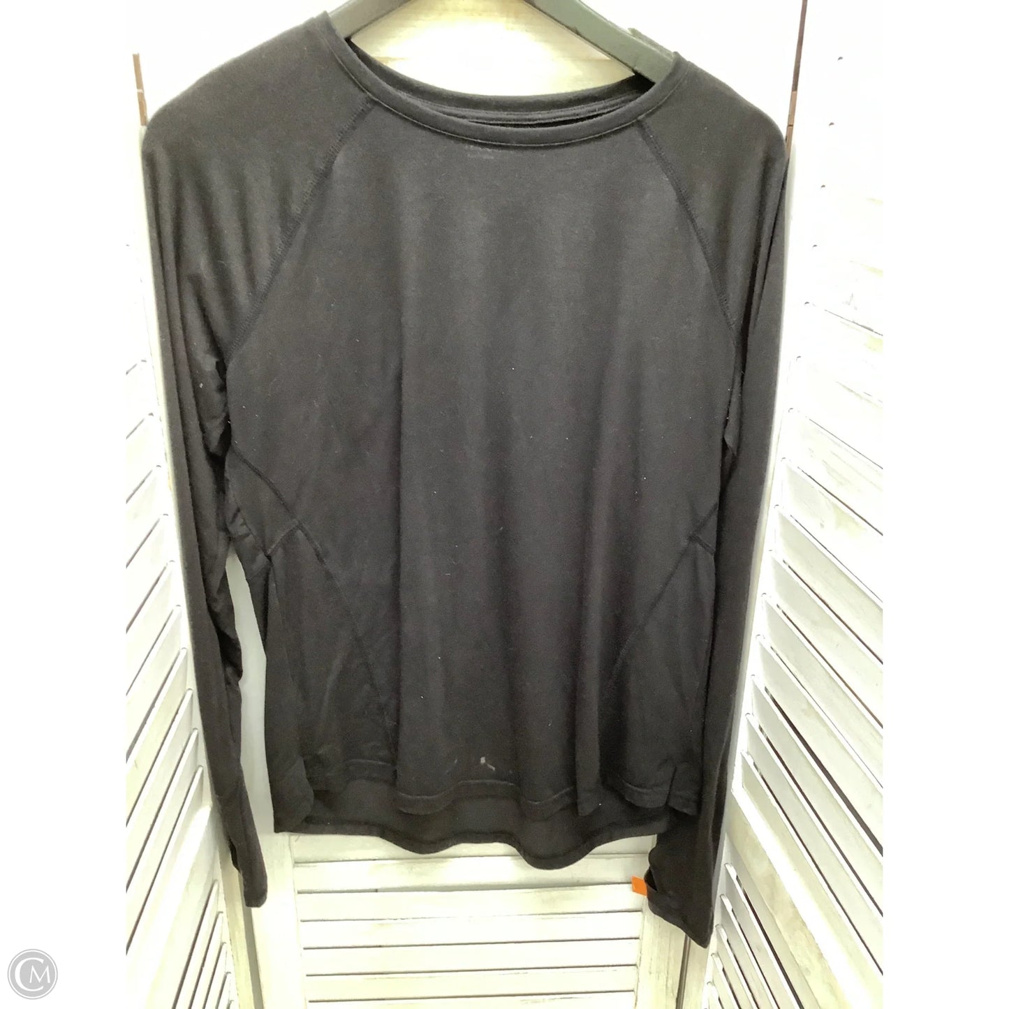 Athletic Top Long Sleeve Crewneck By Tek Gear In Black, Size: L