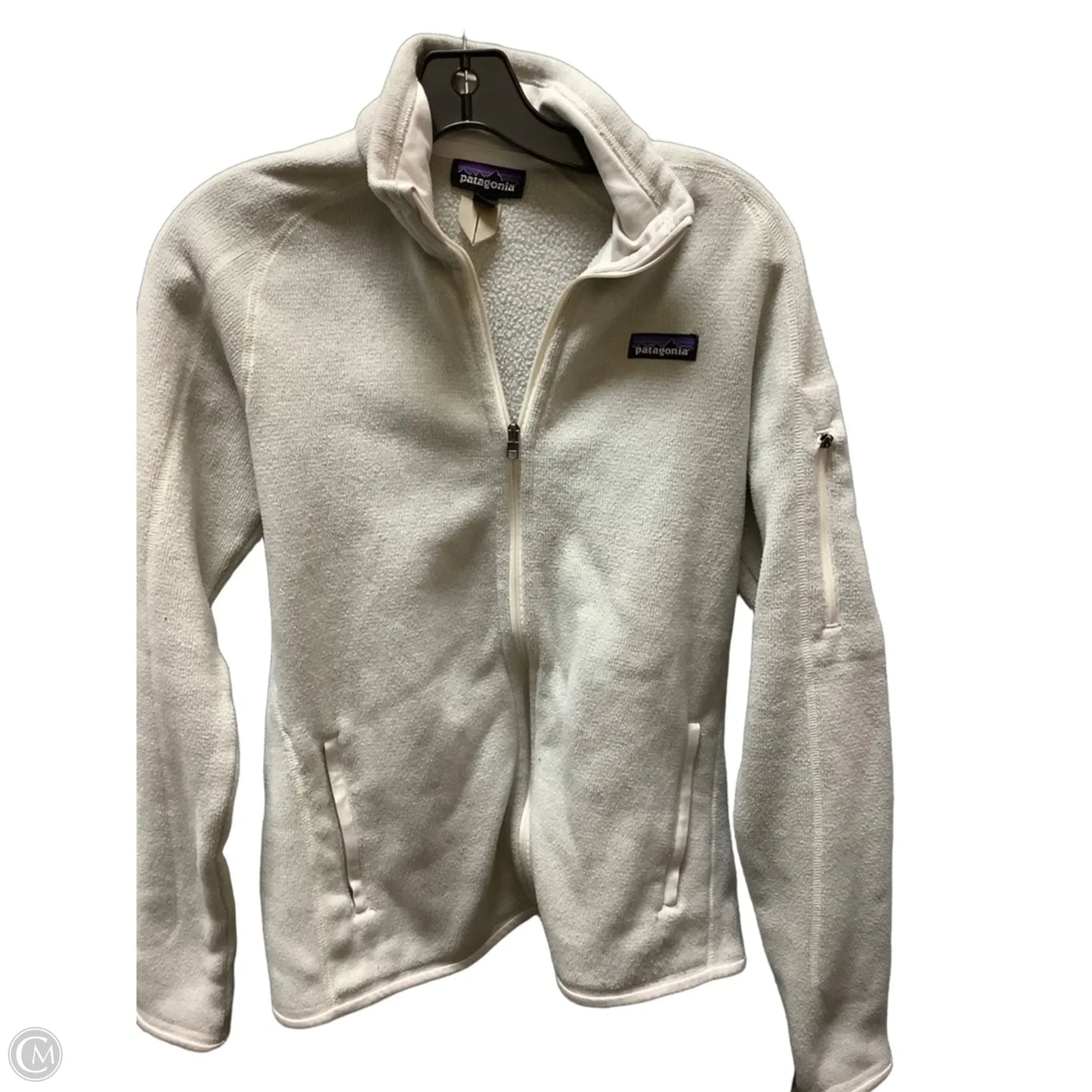 Jacket Fleece By Patagonia In Cream, Size: M