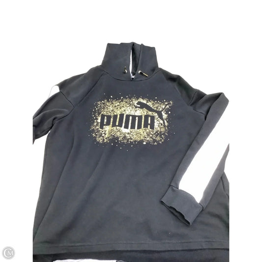 Sweatshirt Hoodie By Puma In Black & Gold, Size: L