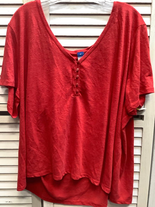 Red Top Short Sleeve Basic Old Navy, Size 2x