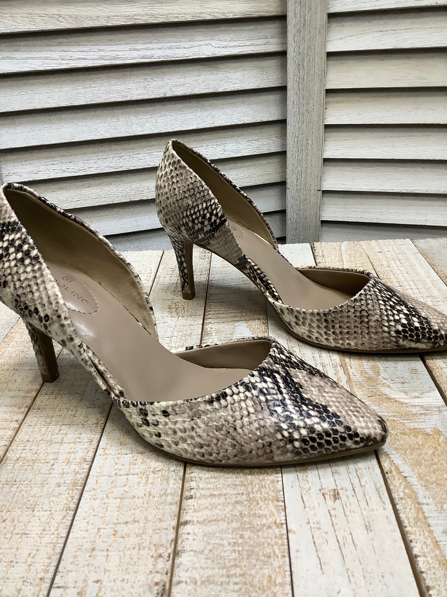 Snakeskin Print Shoes Heels Stiletto Bandolino, Size 6.5