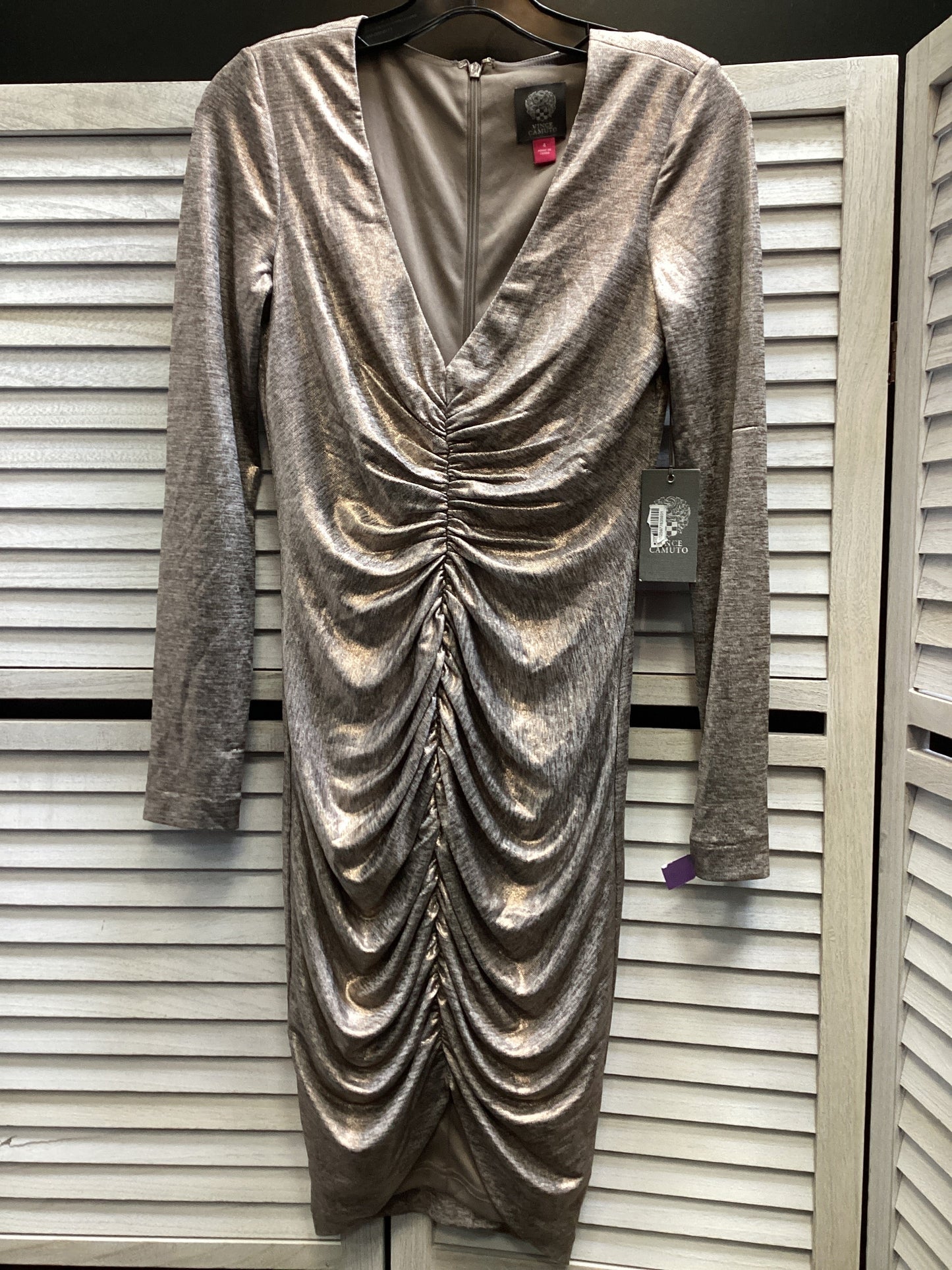 Dress Party Midi By Vince Camuto In Bronze, Size: 4