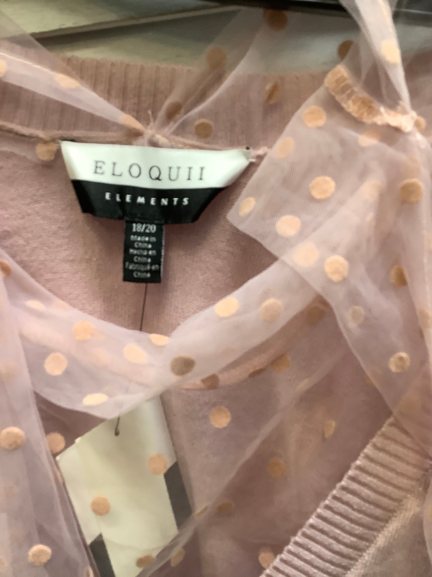 Top Long Sleeve By Eloquii In Pink, Size: 18