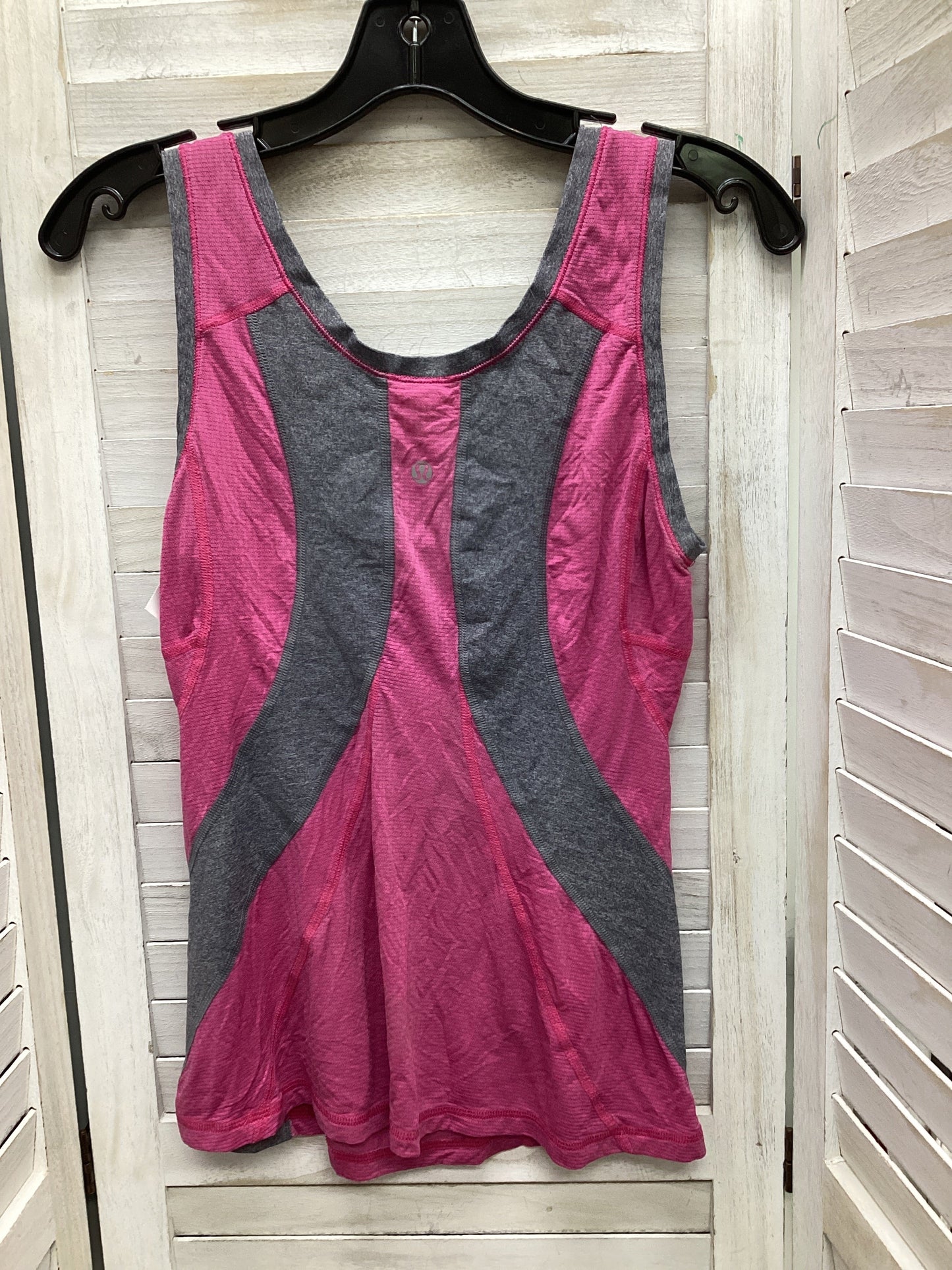 Athletic Tank Top By Lululemon In Grey & Pink, Size: 6