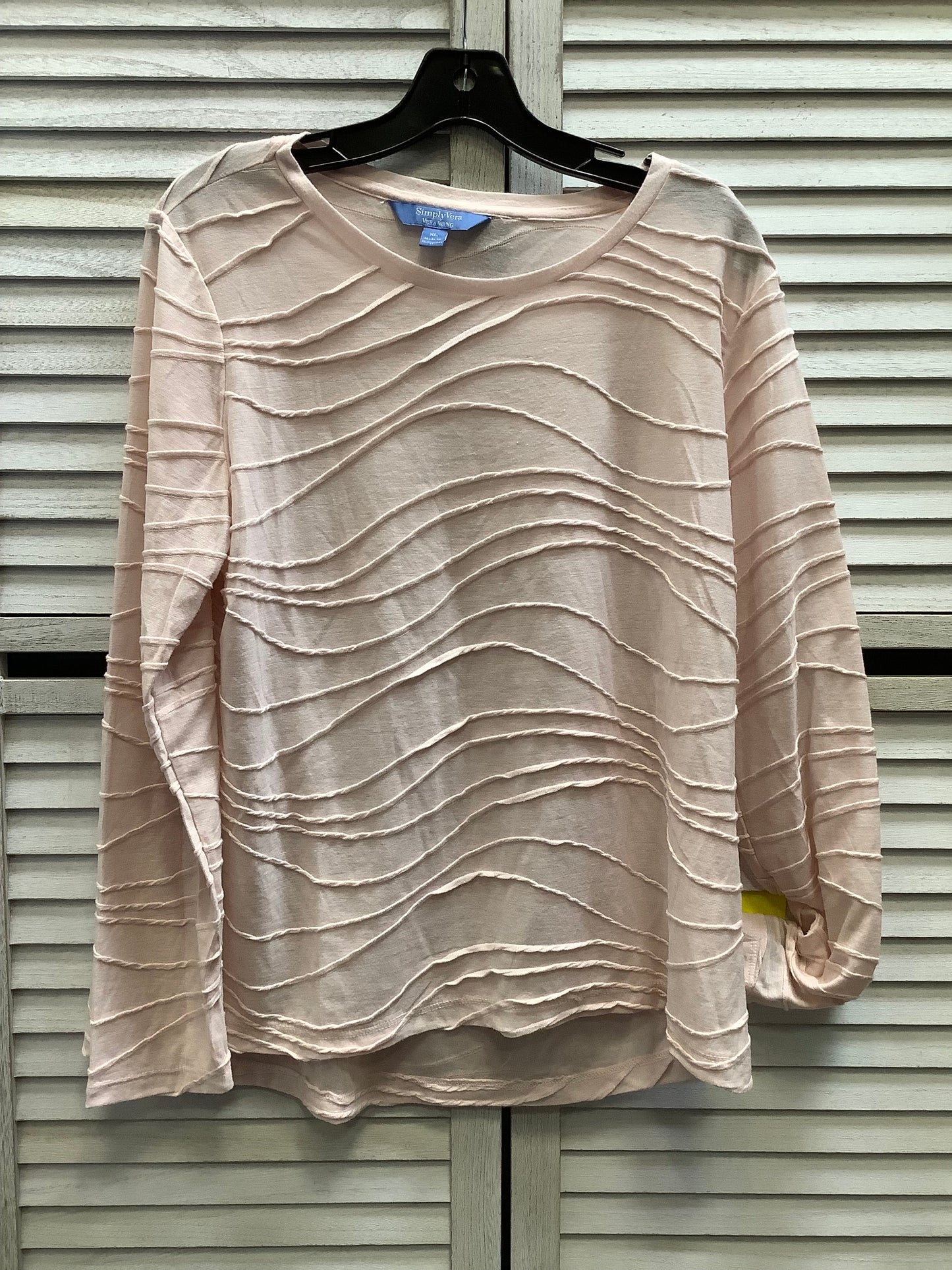 Top Long Sleeve By Simply Vera In Pink, Size: Xl