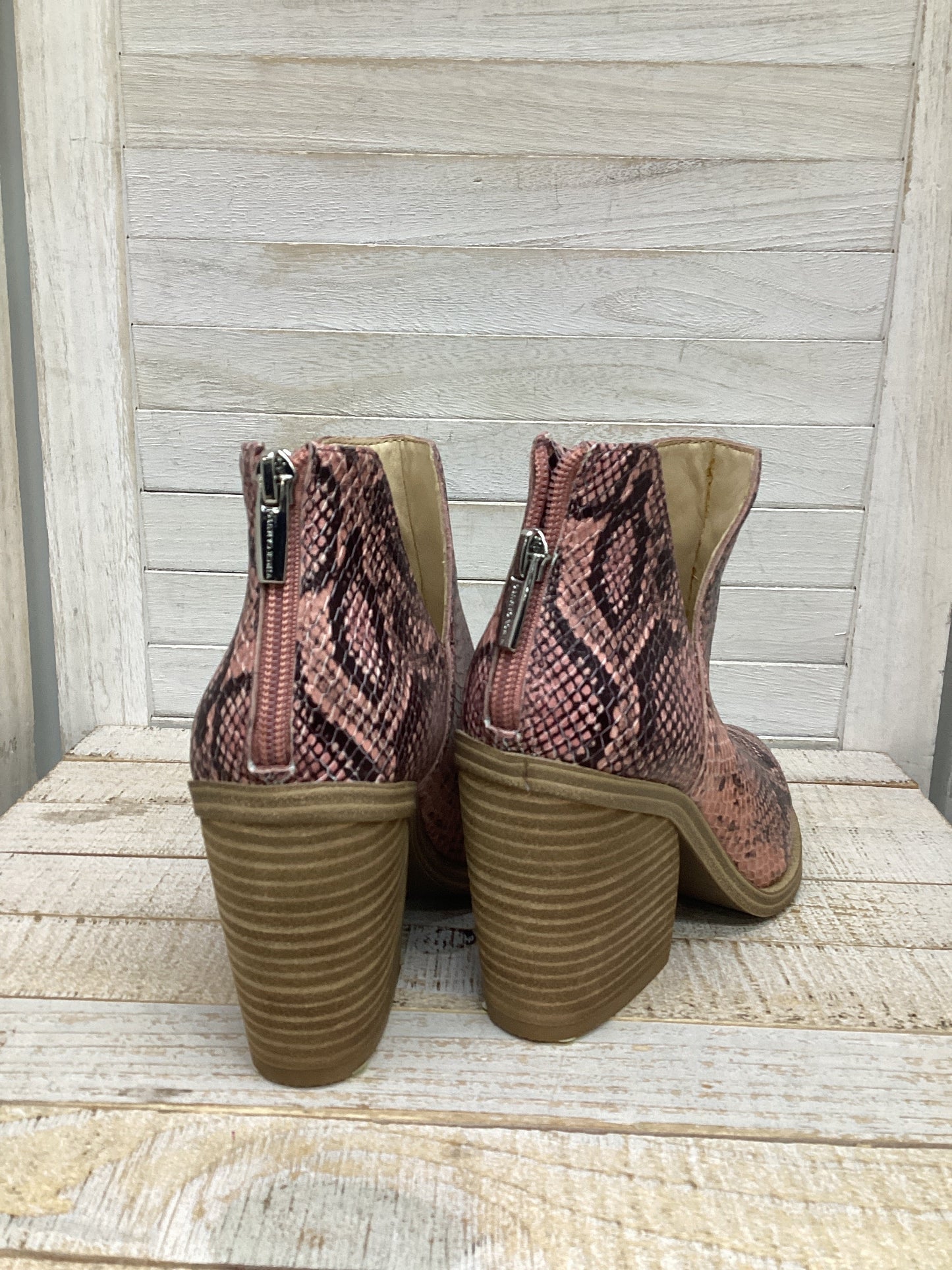 Boots Ankle Heels By Vince Camuto In Snakeskin Print, Size: 7.5