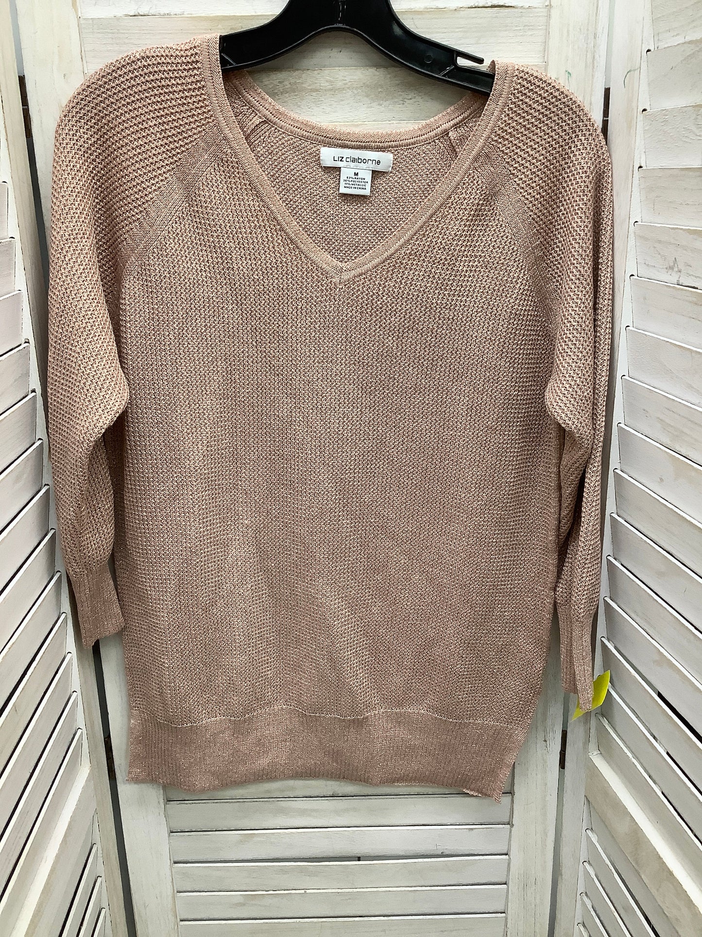 Top Long Sleeve By Liz Claiborne In Pink, Size: M