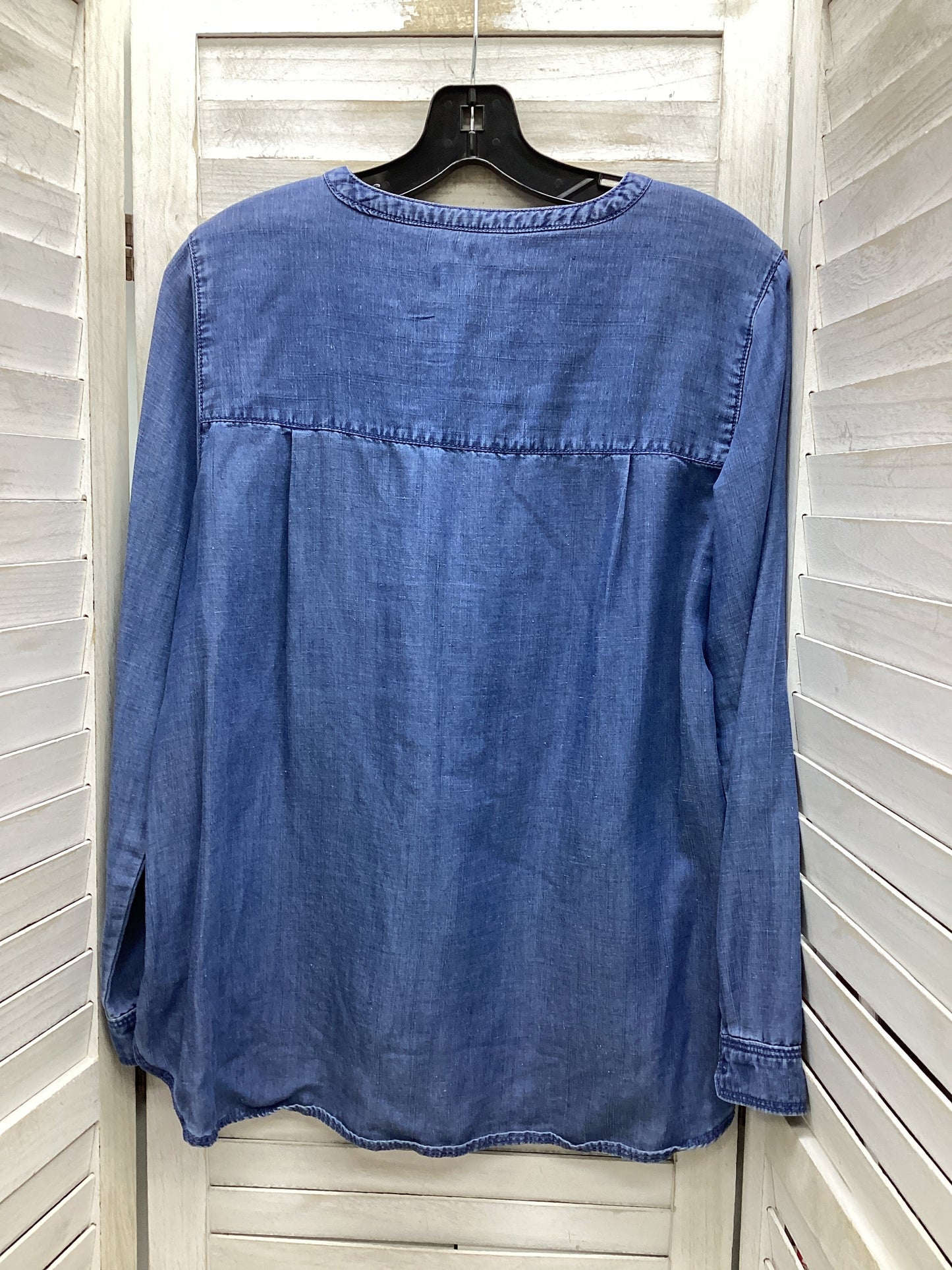 Top Long Sleeve By Loft In Blue Denim, Size: Mp