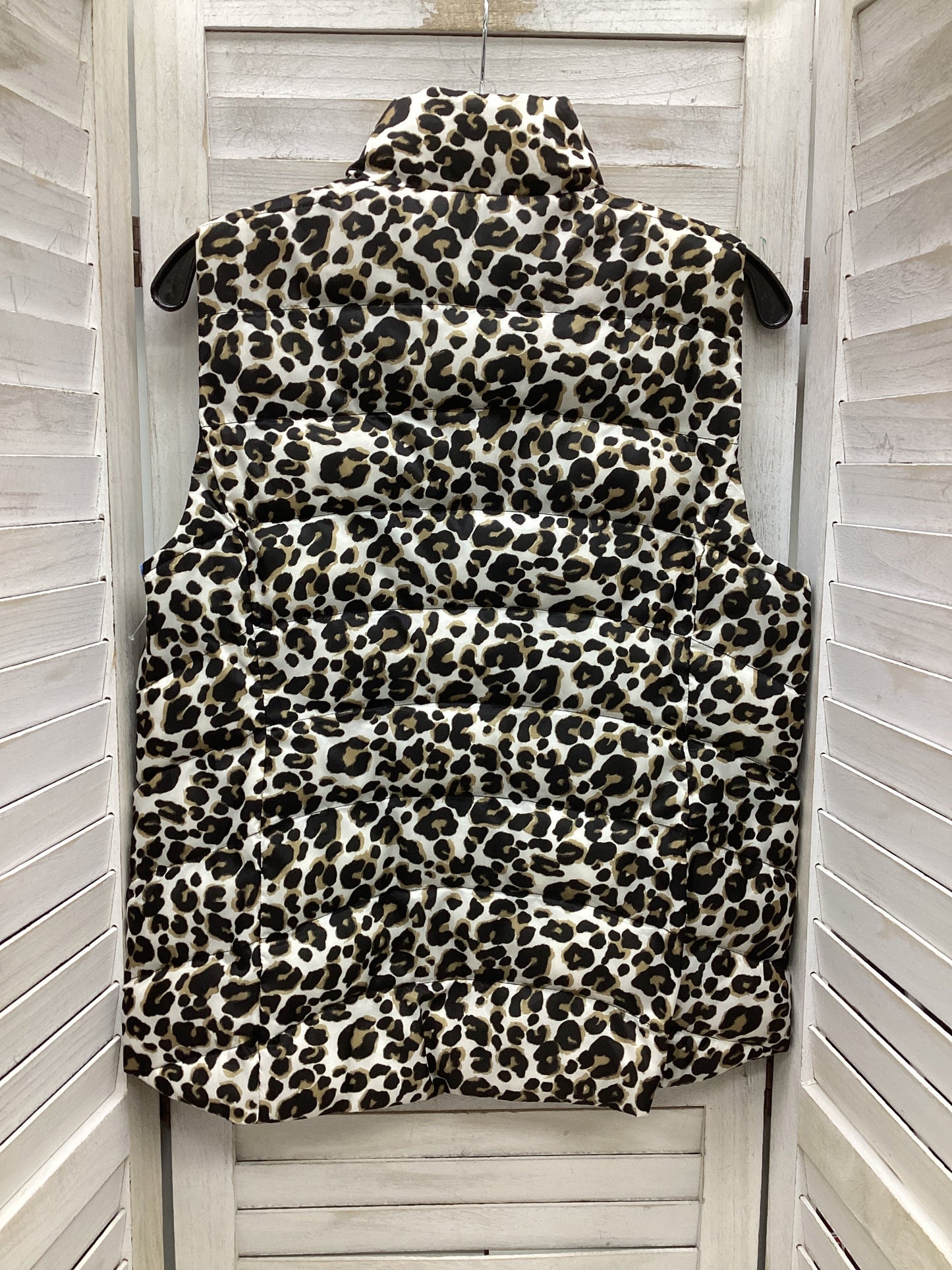 Vest Puffer & Quilted By Loft In Leopard Print, Size: S