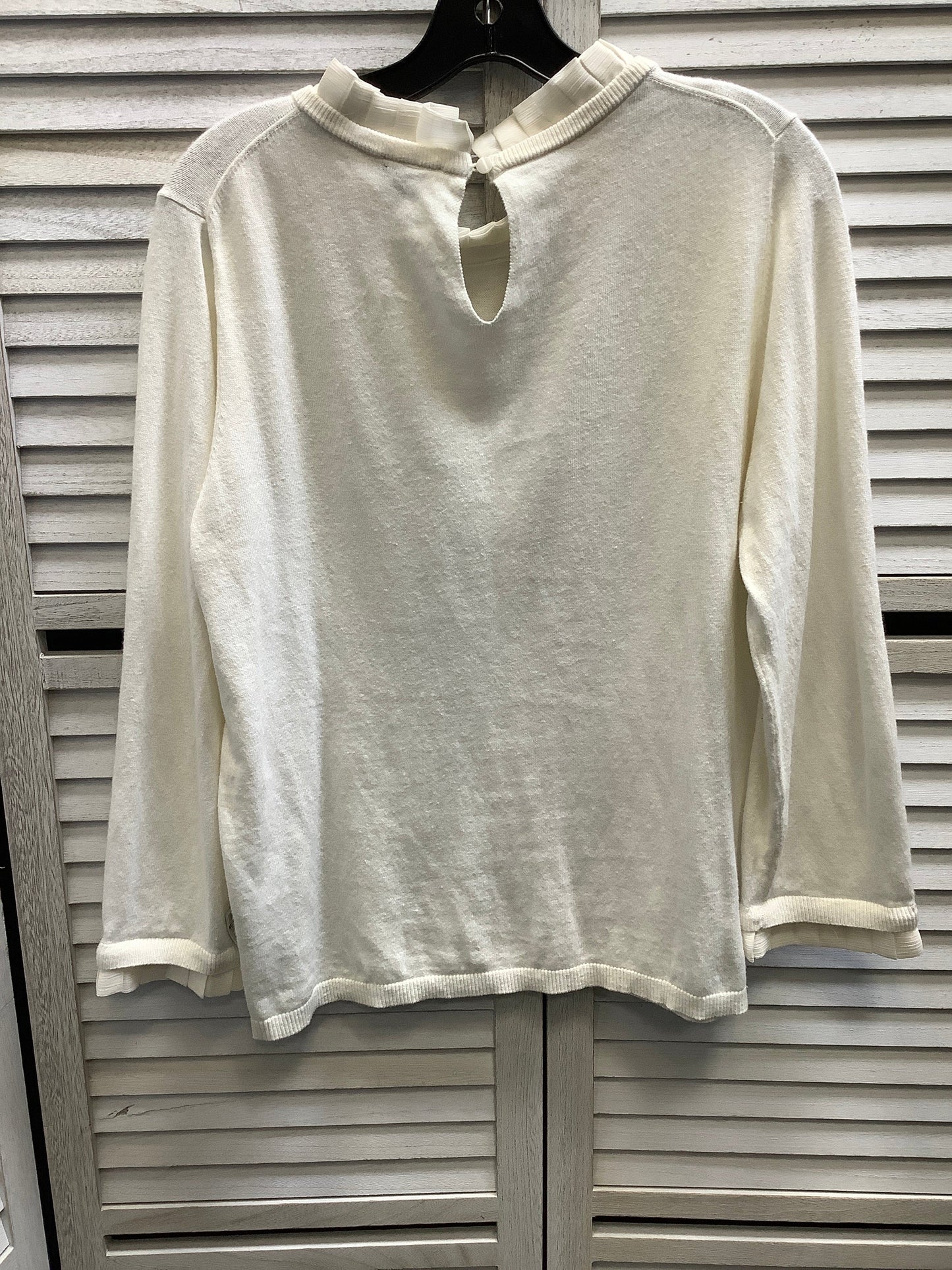 Top Long Sleeve By Ann Taylor In Ivory, Size: Xl