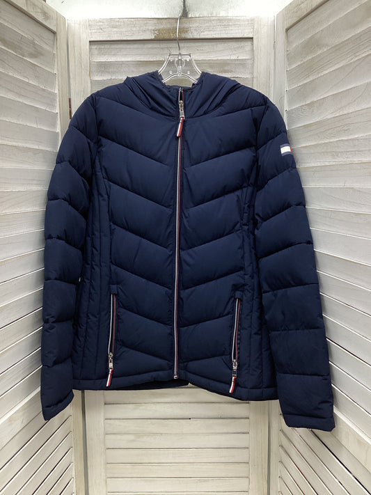 Coat Puffer & Quilted By Tommy Hilfiger In Blue, Size: M