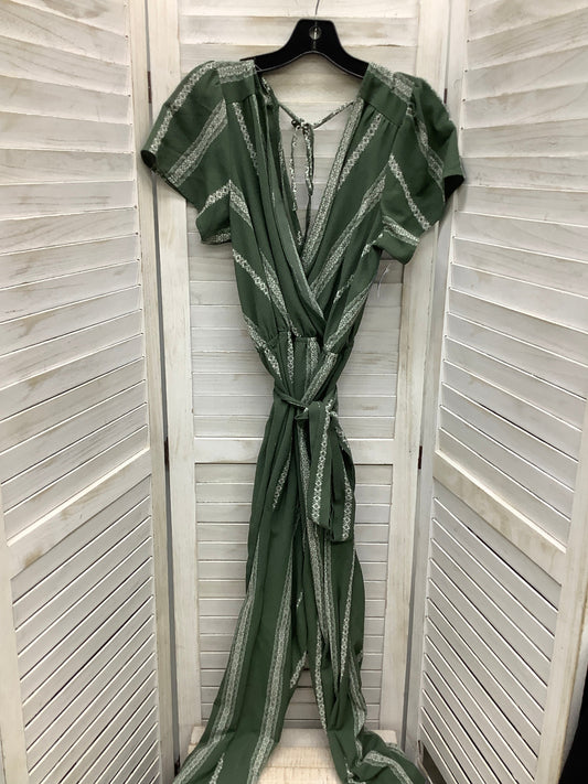 Jumpsuit By Charlotte Russe In Green & White, Size: L