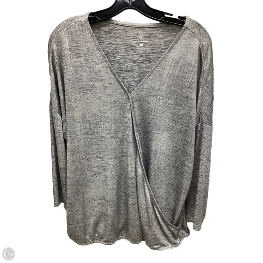 Top Long Sleeve By New York And Co In Silver, Size: M