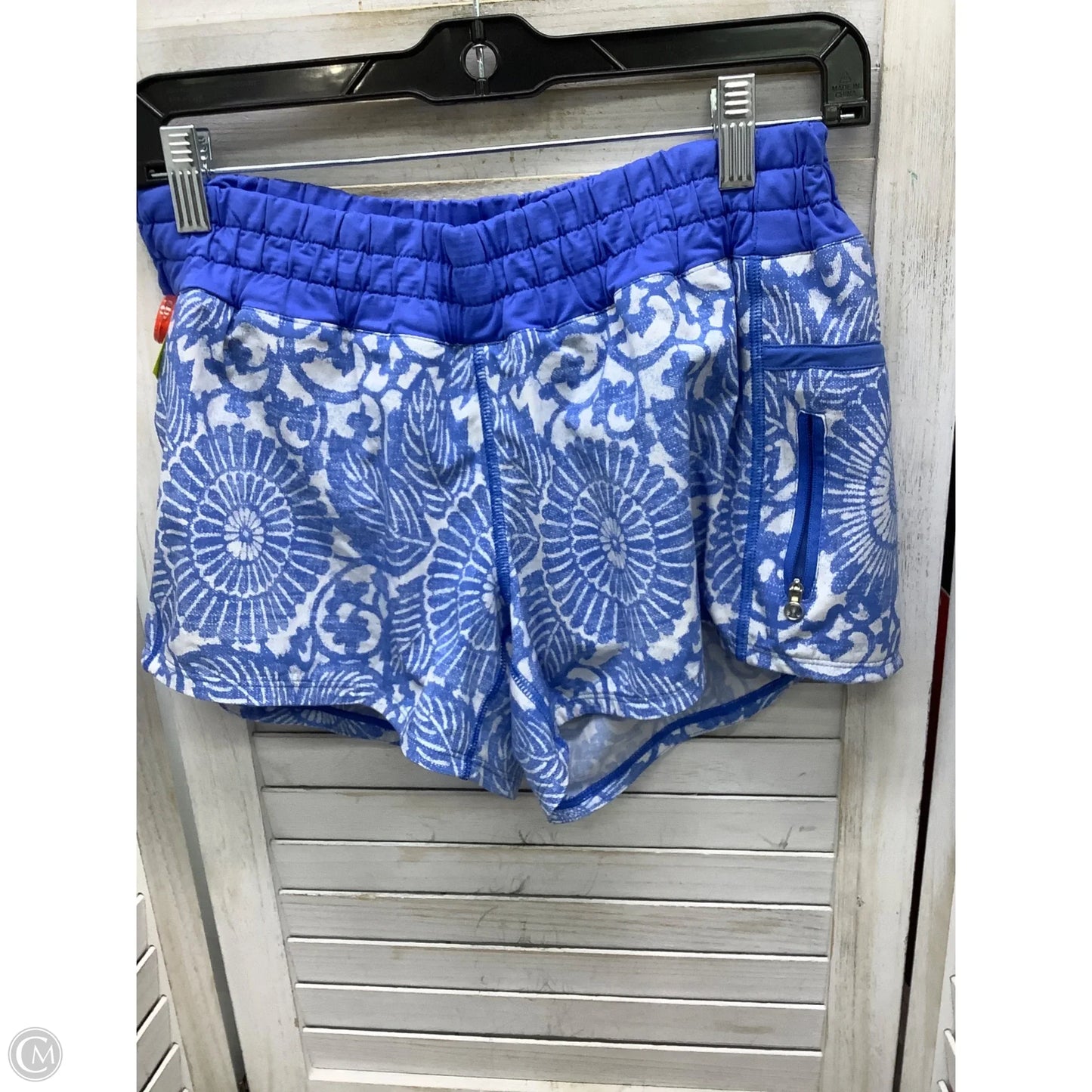 Athletic Shorts By Lululemon In Blue & White, Size: 8