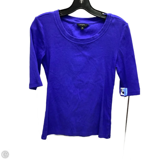 Top 3/4 Sleeve By Banana Republic In Blue, Size: M