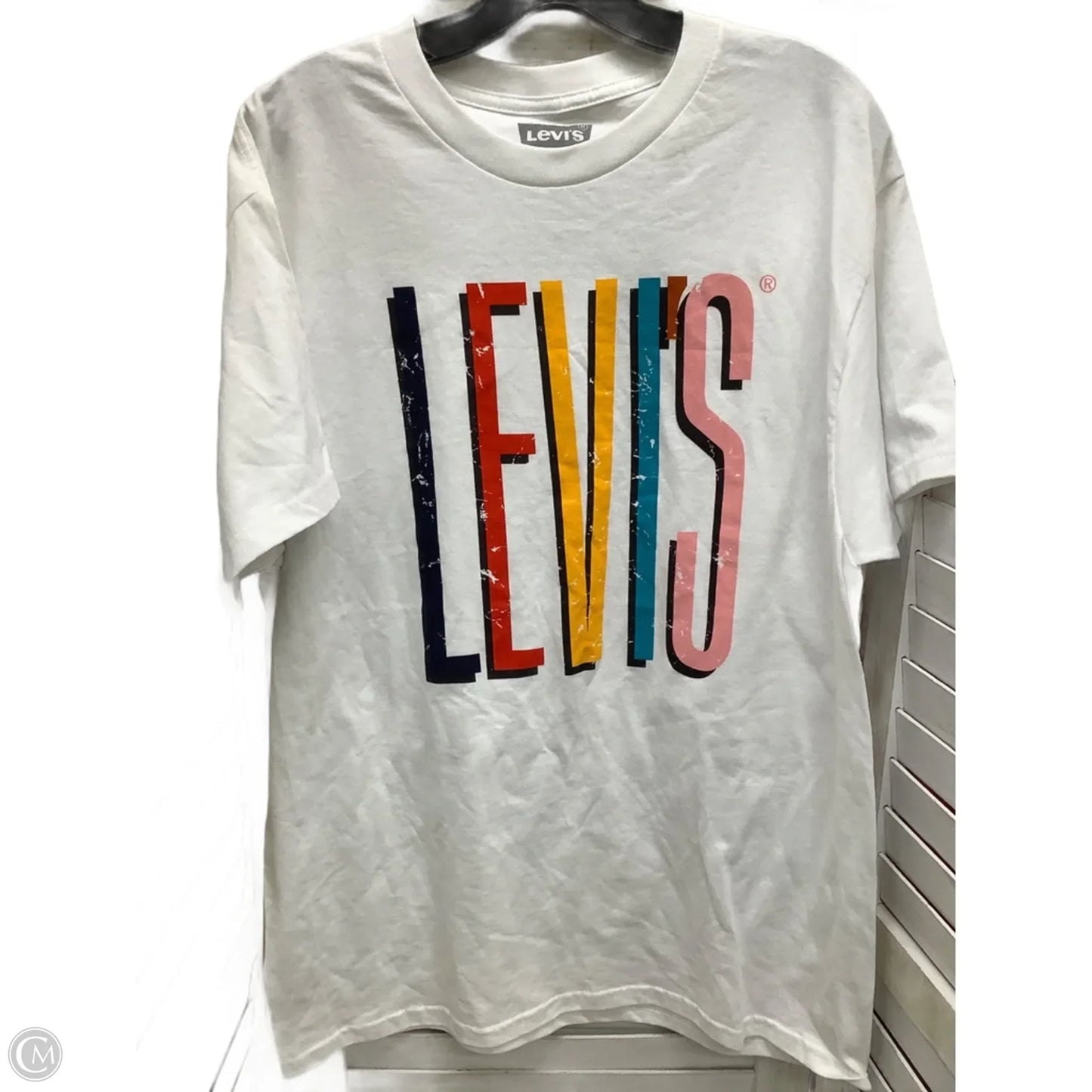 Top Short Sleeve By Levis In White, Size: L