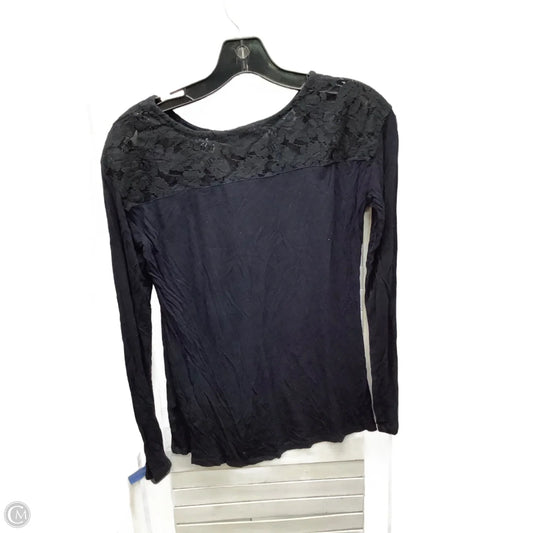 Top Long Sleeve By Ana In Black, Size: S