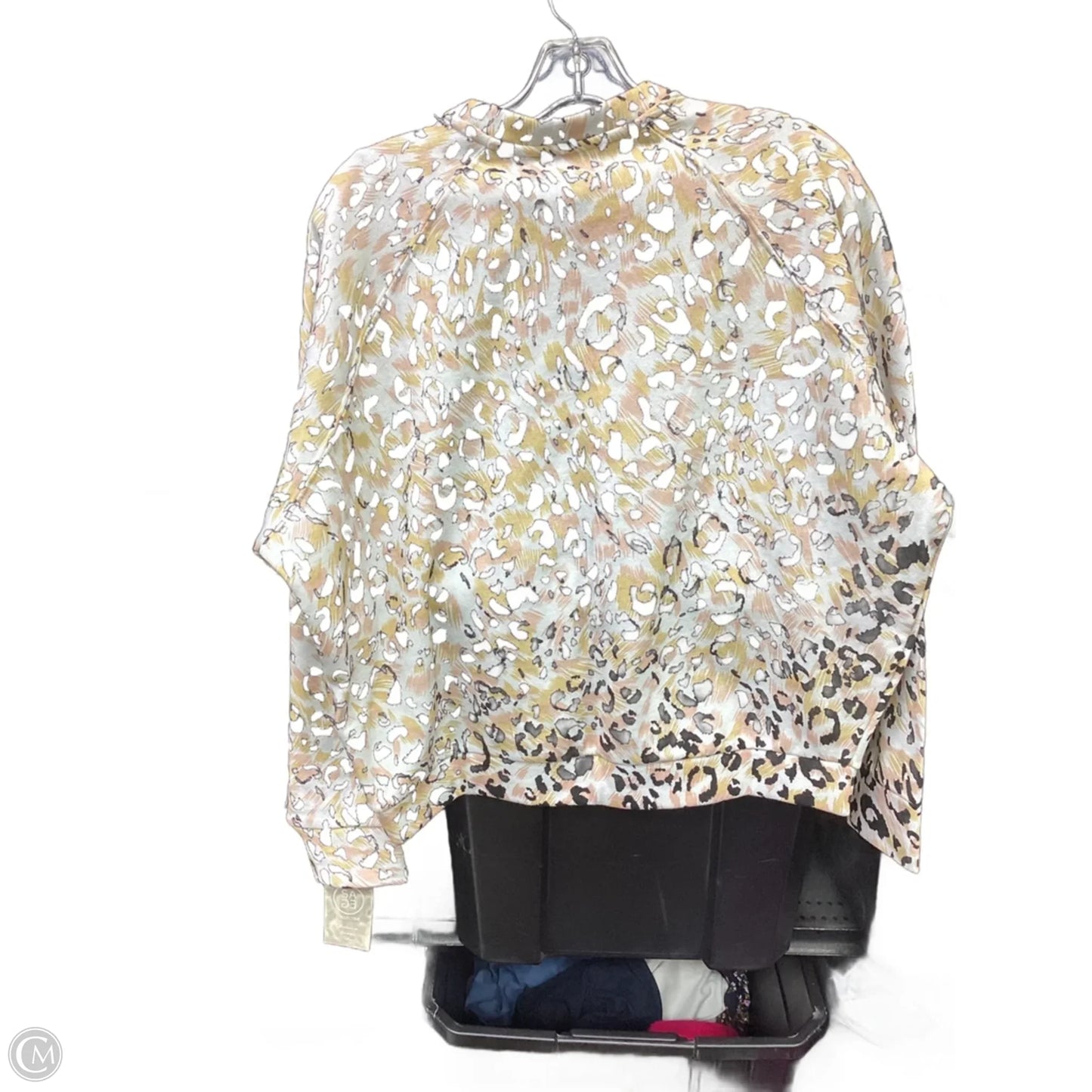 Sweatshirt Crewneck By Sage In Leopard Print, Size: L