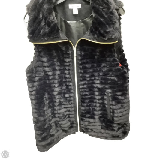 Vest Faux Fur & Sherpa By Calvin Klein In Black, Size: L