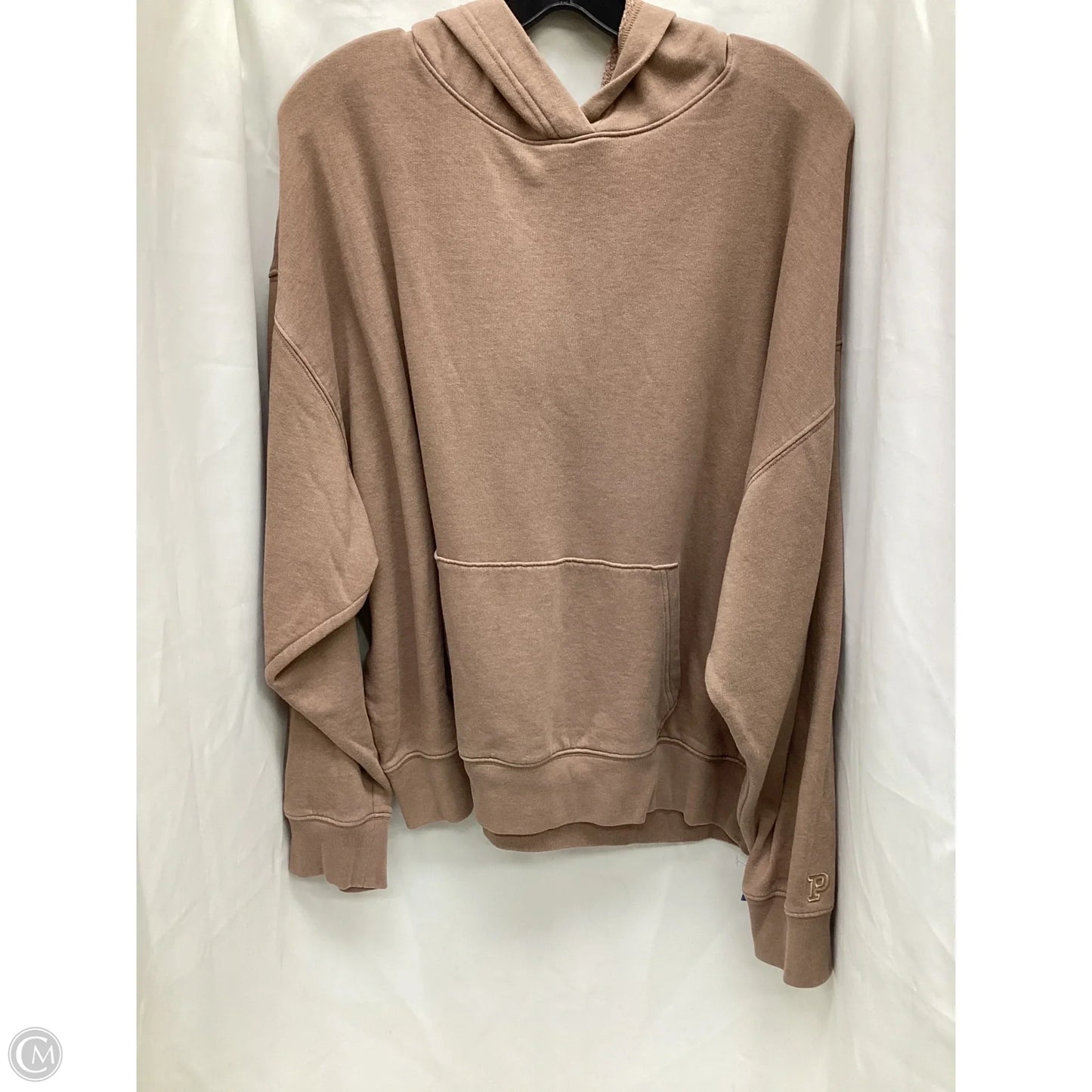 Sweatshirt Hoodie By Pink In Brown, Size: L