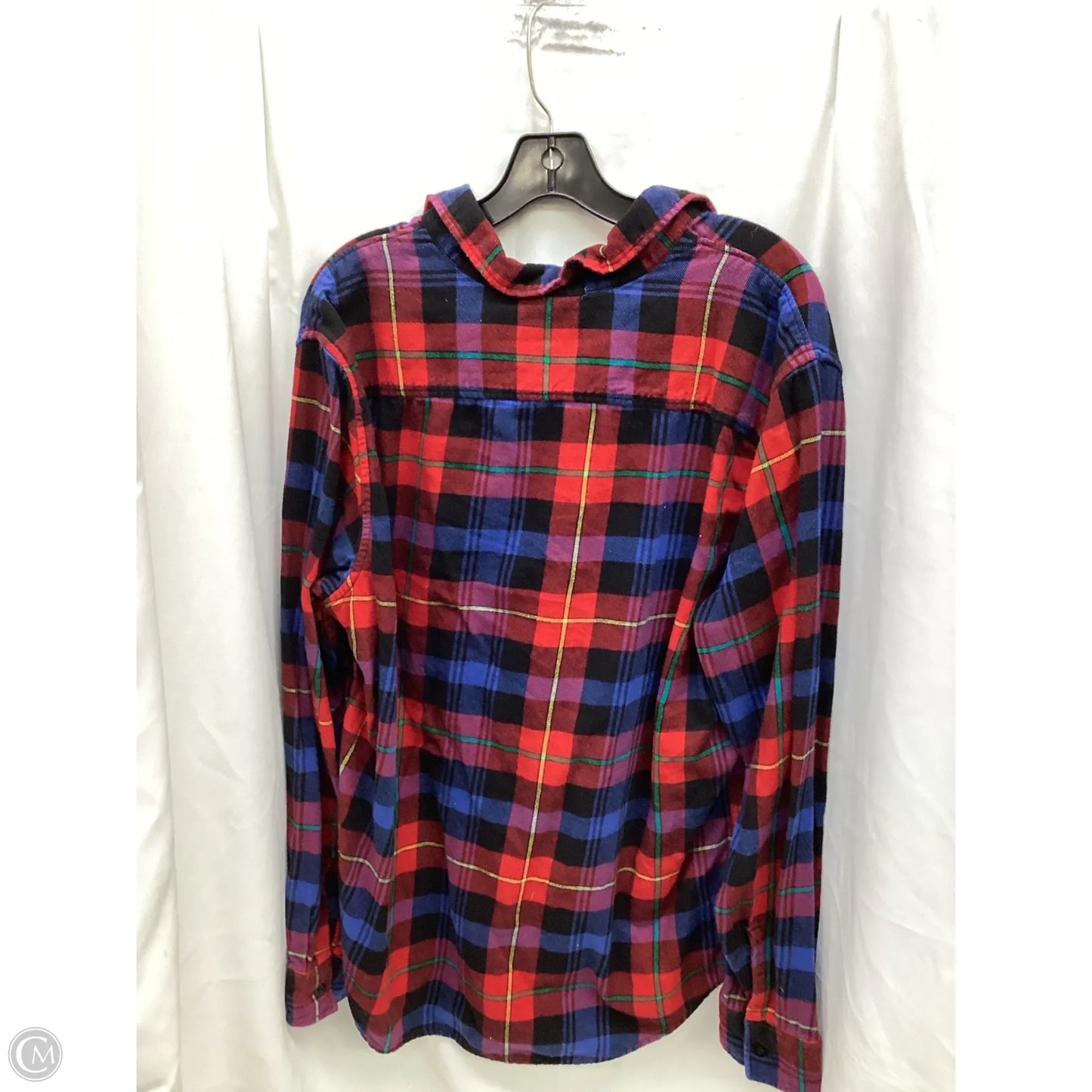 Top Long Sleeve By American Eagle In Plaid Pattern, Size: Xl