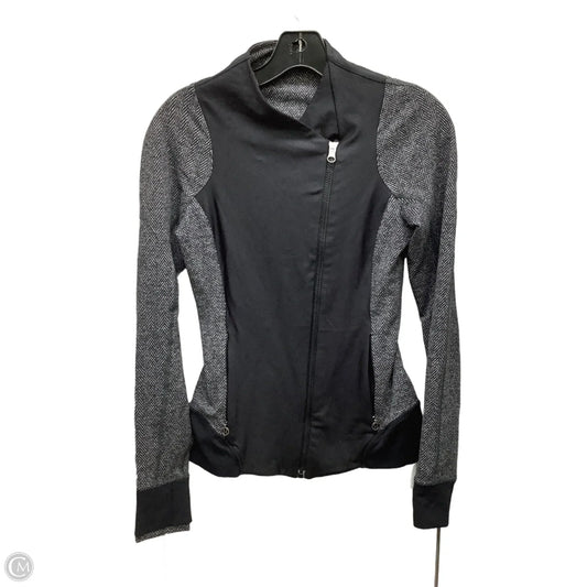 Athletic Jacket By Lululemon In Black & Grey, Size: 4