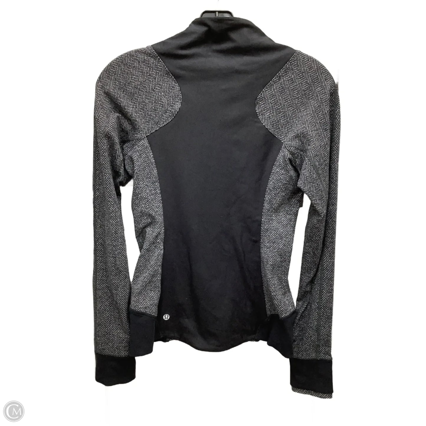 Athletic Jacket By Lululemon In Black & Grey, Size: 4