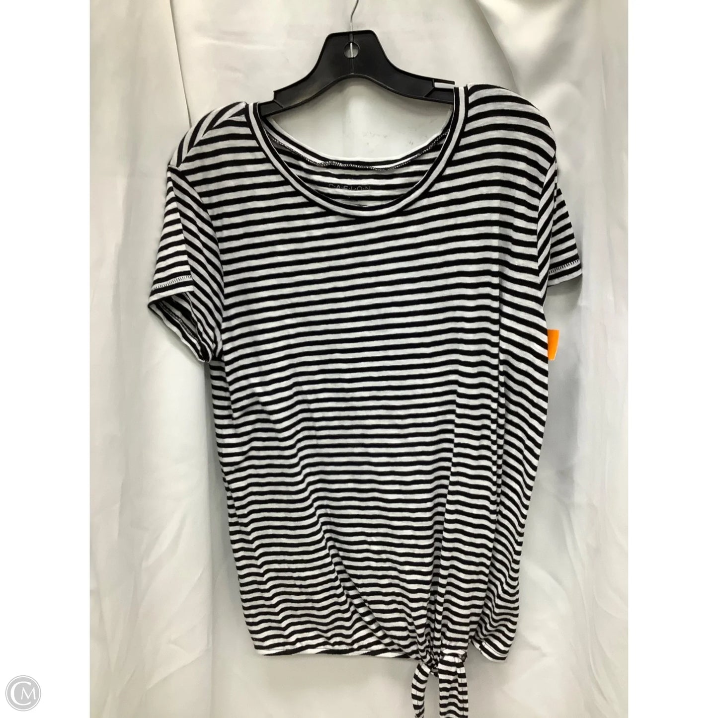 Top Short Sleeve By Caslon In Striped Pattern, Size: L