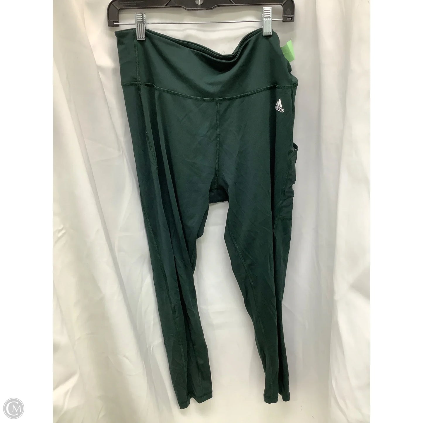Athletic Leggings By Adidas In Green, Size: Xl
