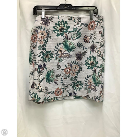 Skirt Midi By Loft In Floral Print, Size: 10