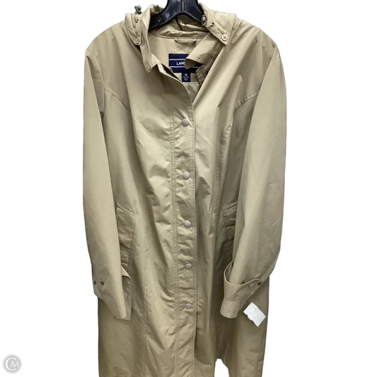 Coat Trench Coat By Lands End In Tan, Size: 1x