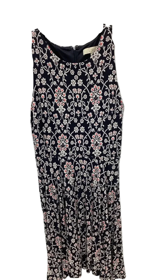 Dress Casual Midi By Loft In Floral Print, Size: M