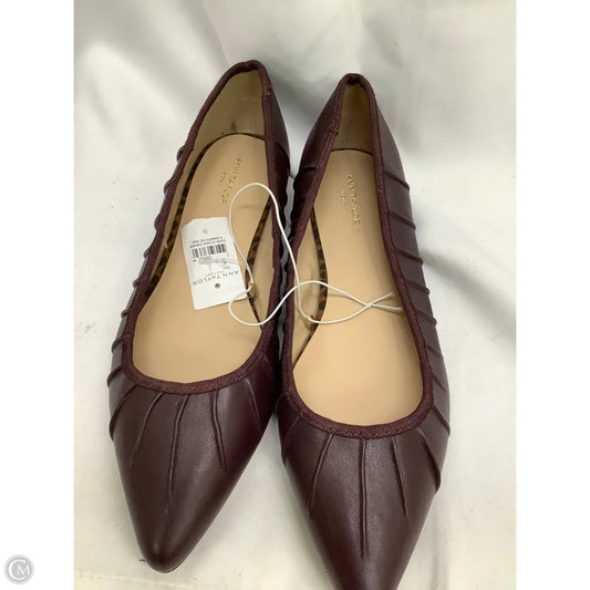 Shoes Flats By Ann Taylor In Maroon, Size: 9