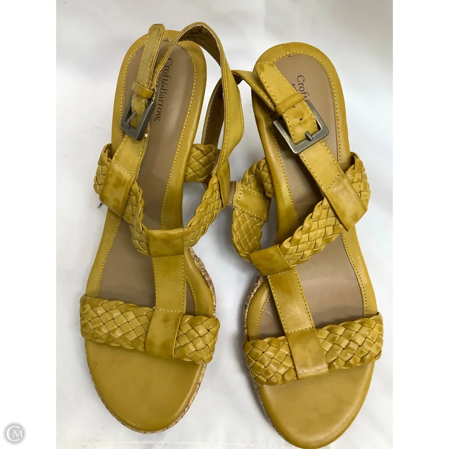 Sandals Heels Wedge By Croft And Barrow In Yellow, Size: 9.5